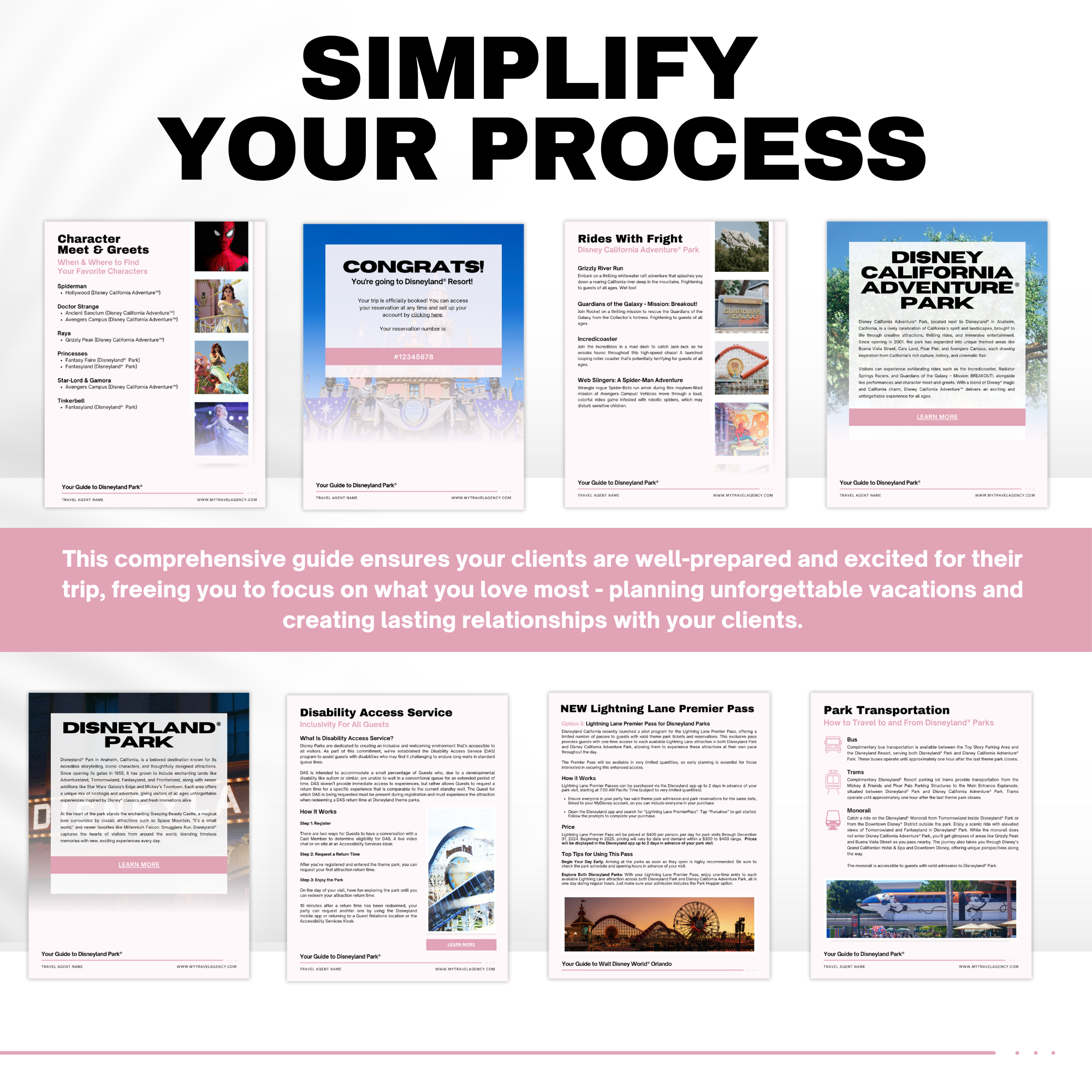 Disneyland Guide Template for Travel Agents | 41 Pages Canva