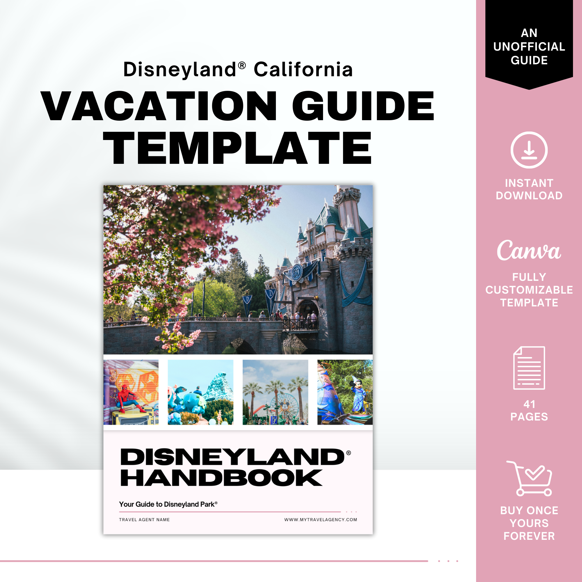Disneyland Guide Template for Travel Agents | 41 Pages Canva