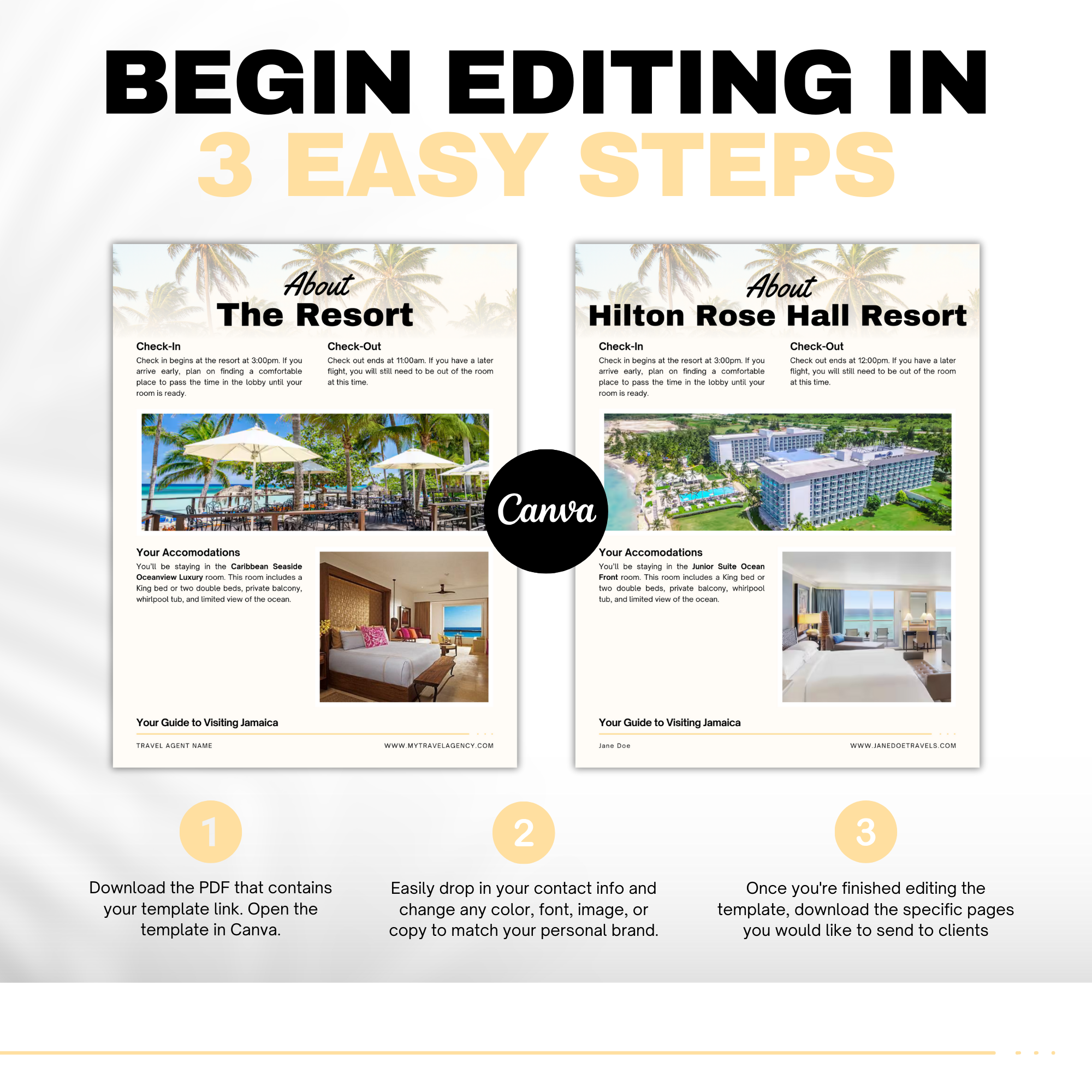 Jamaica Resort Guide Template for Travel Agents | Canva