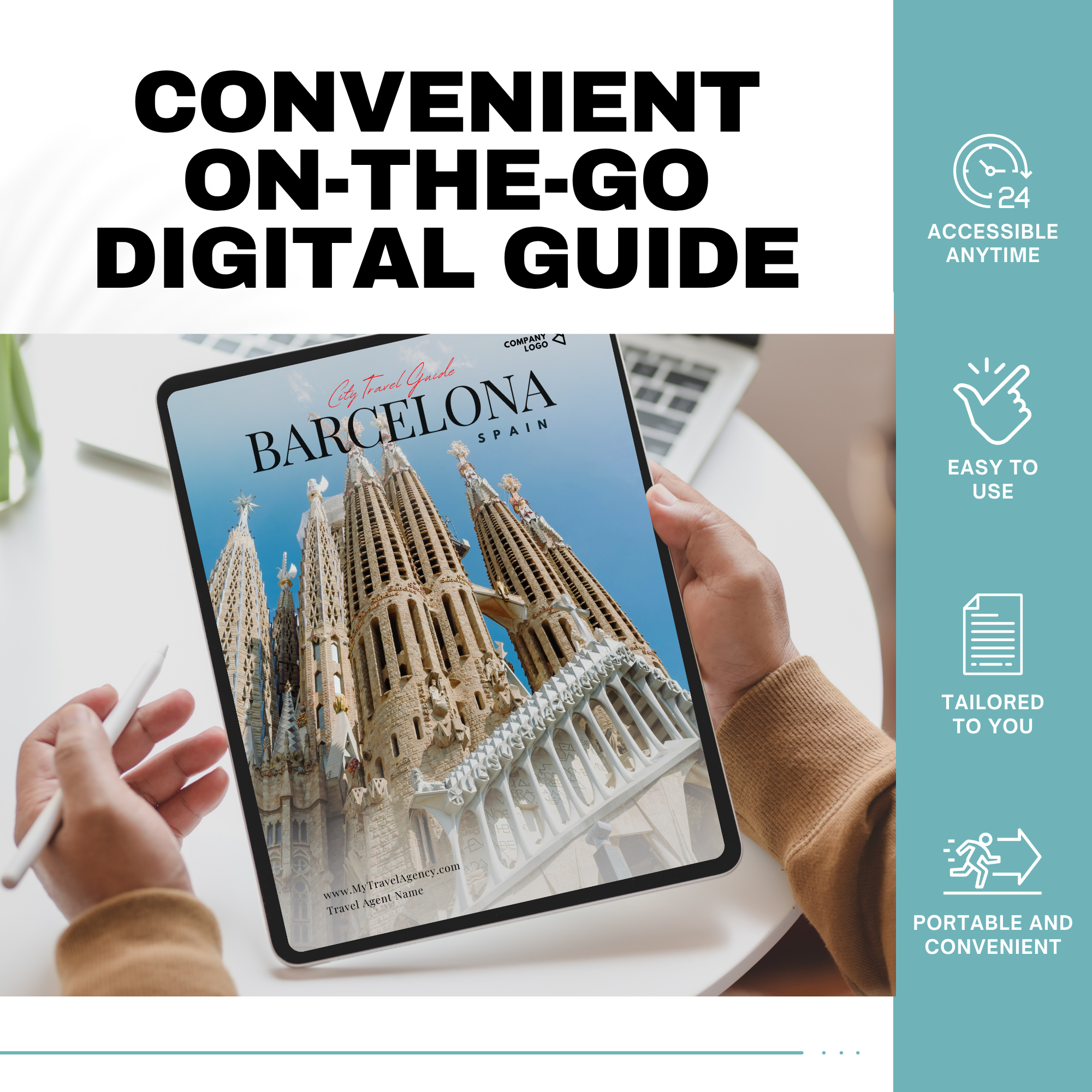 Barcelona Travel Agent City Guide Template | Canva Template