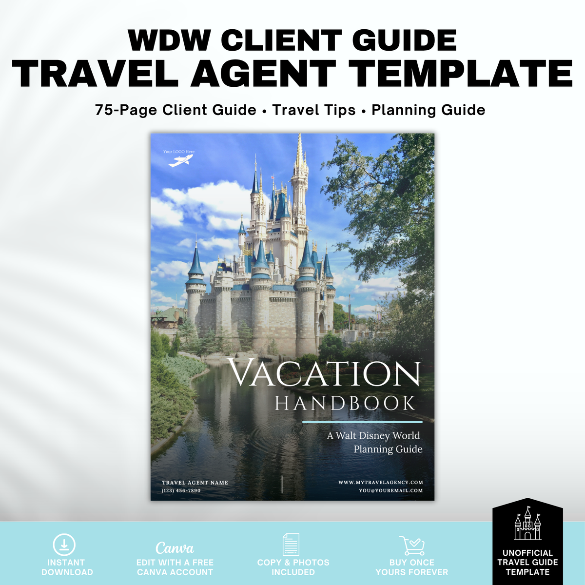 Walt Disney World 75-Page Travel Agent Vacation Guide Canva