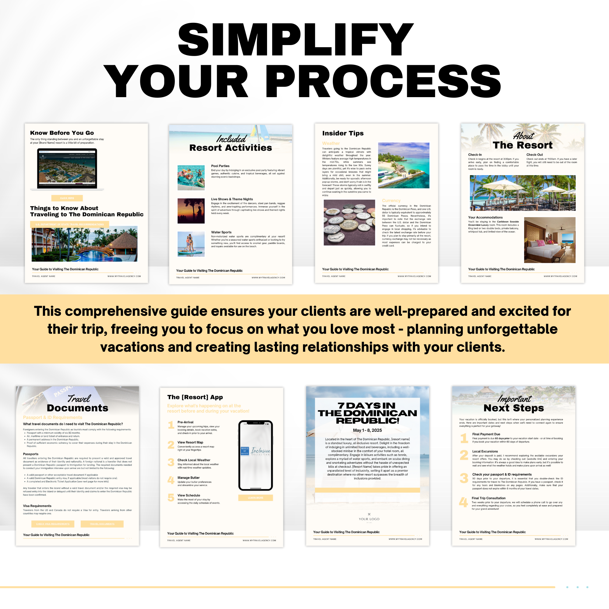 Dominican Republic Resort Guide Template | Travel Agent Tool