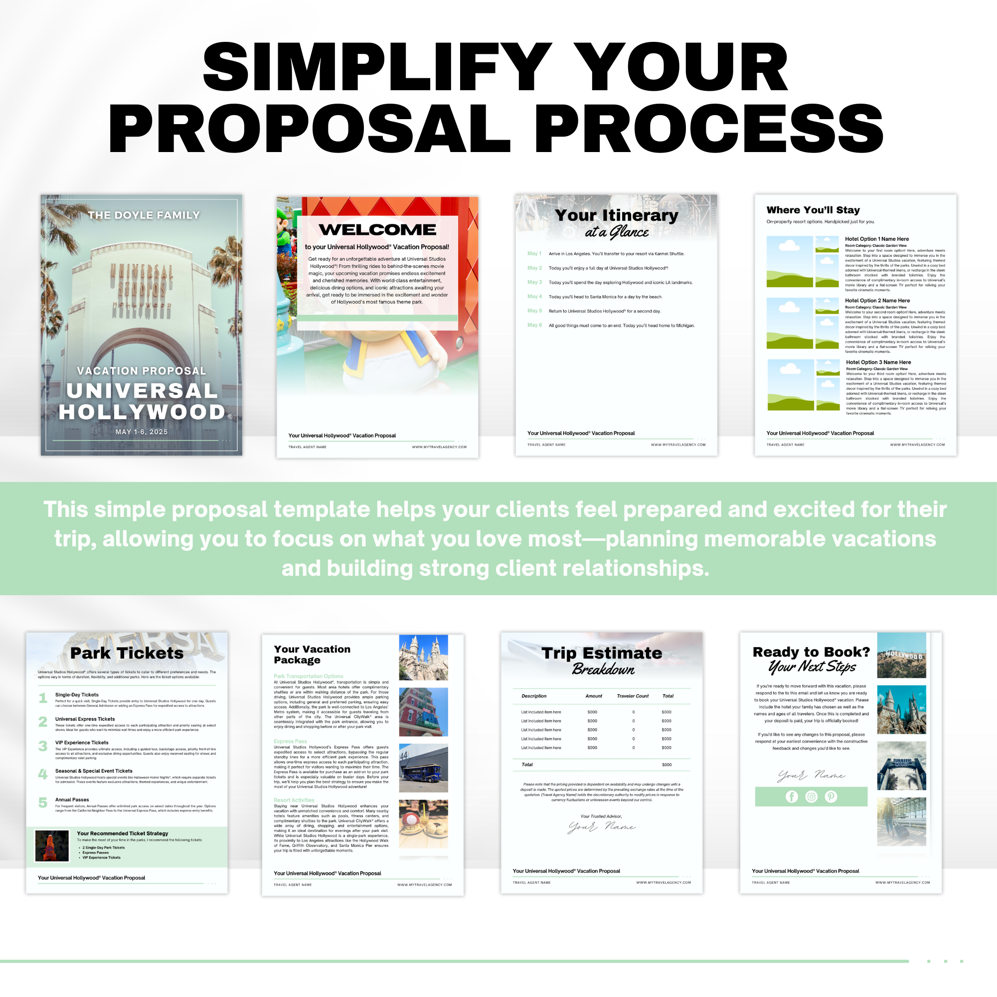 Universal Hollywood Travel Agent Proposal Template for Canva