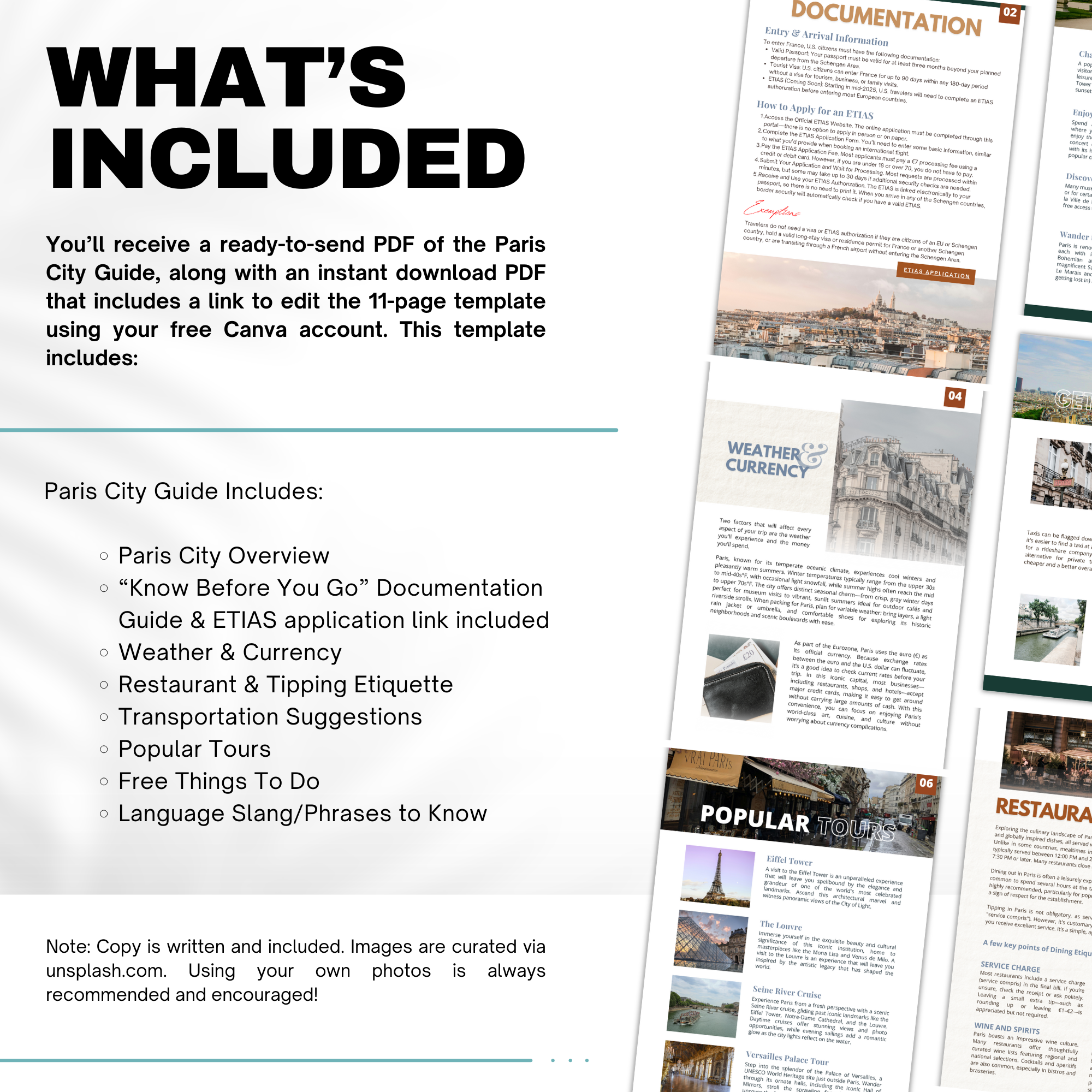 Paris Travel Agent City Guide Template | Canva Template