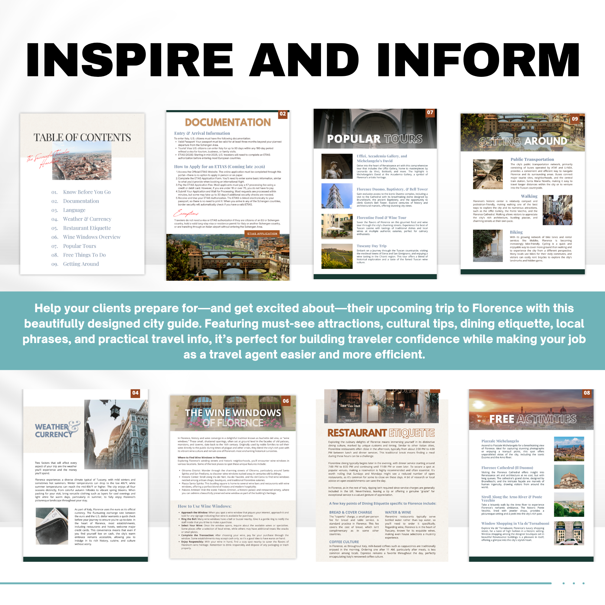 Florence Italy Travel Agent City Guide Template | Canva Template