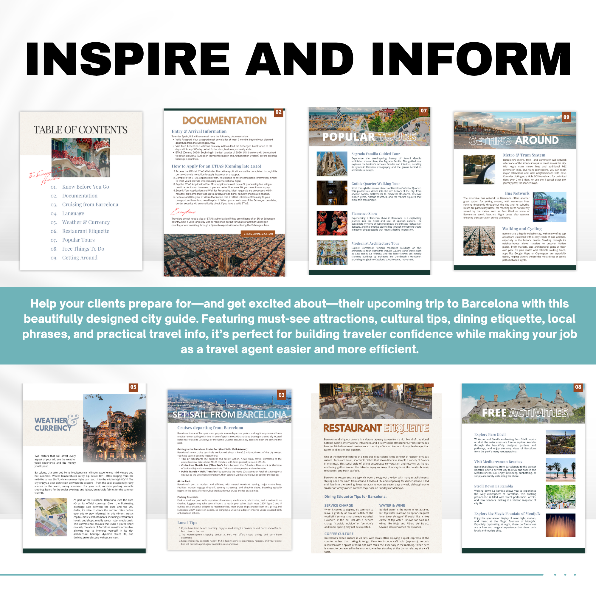 Barcelona Travel Agent City Guide Template | Canva Template