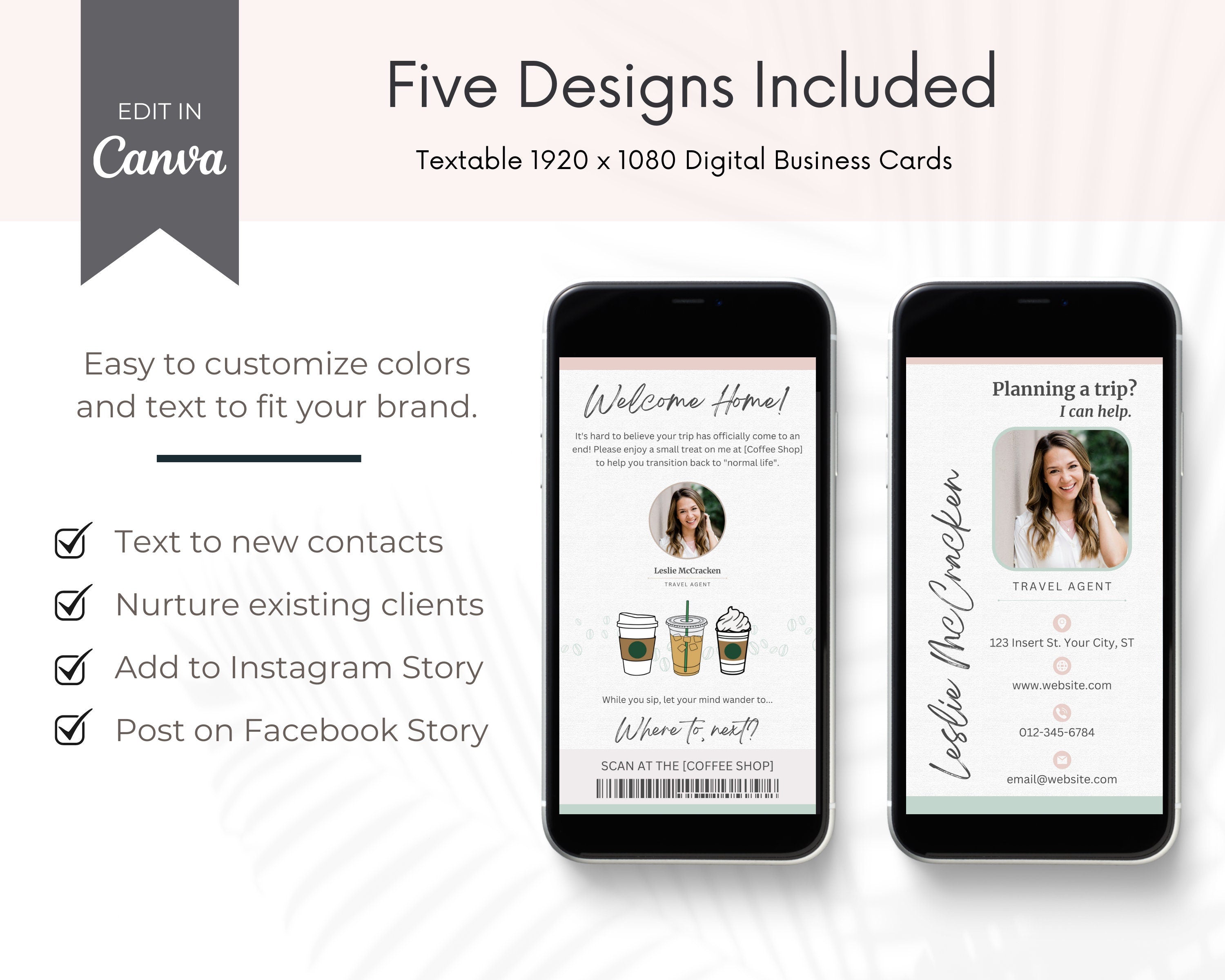 Travel Agent Digital Business Cards, Digital Business Card