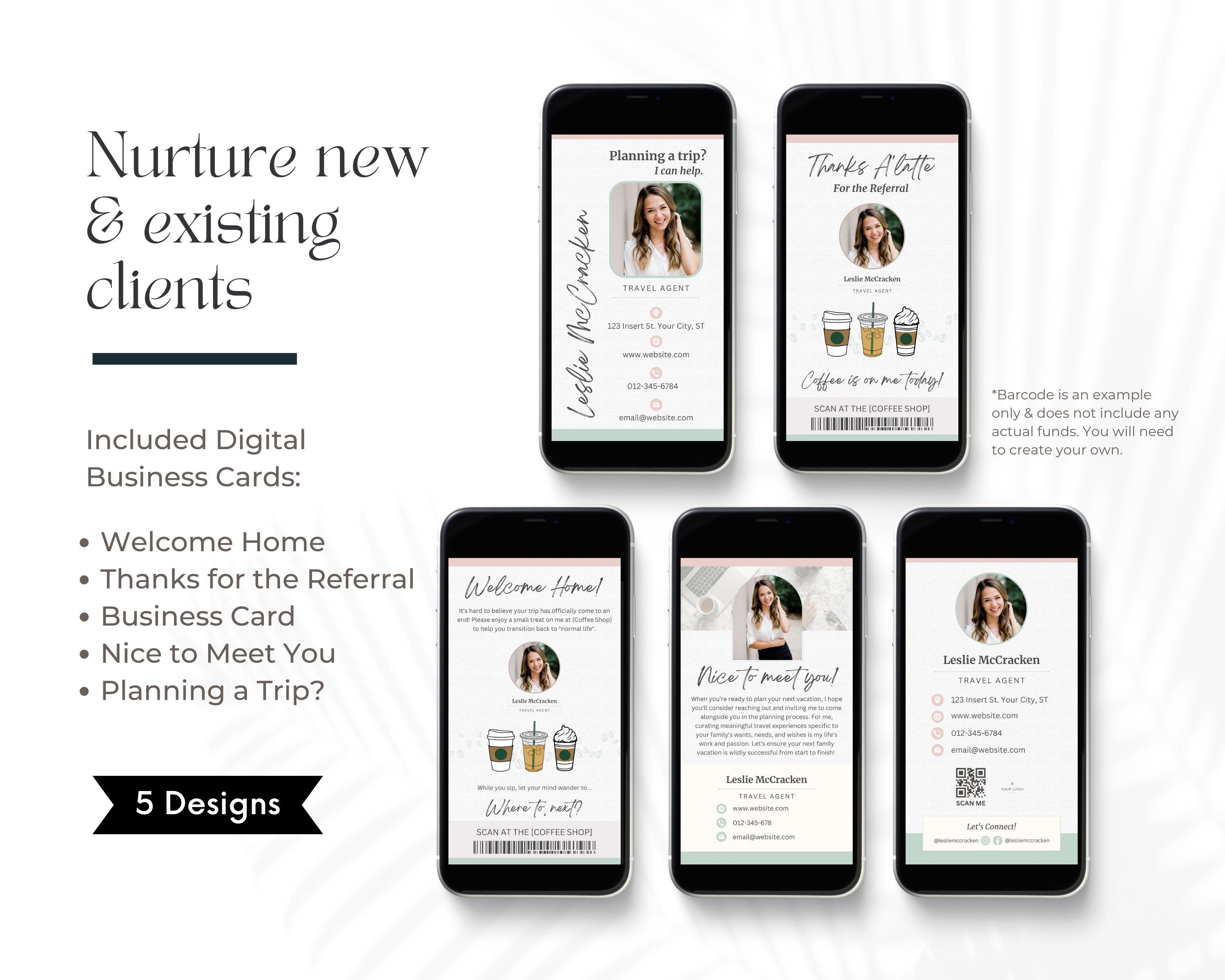 Travel Agent Digital Business Cards, Digital Business Card