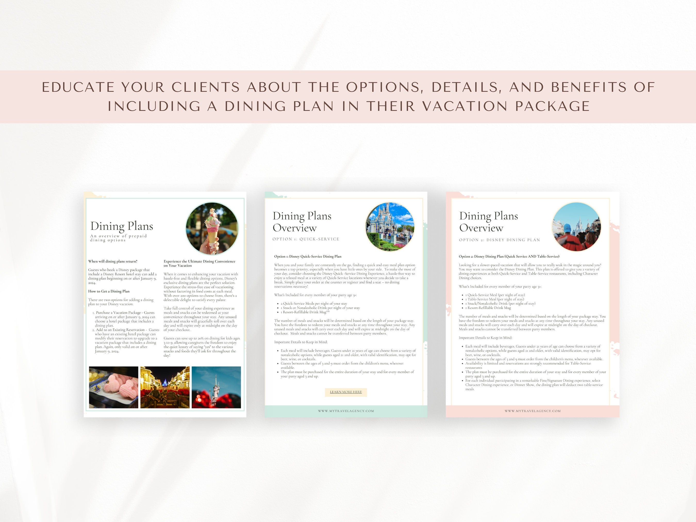 Walt Disney World Dining Plan Guide for Travel Agents