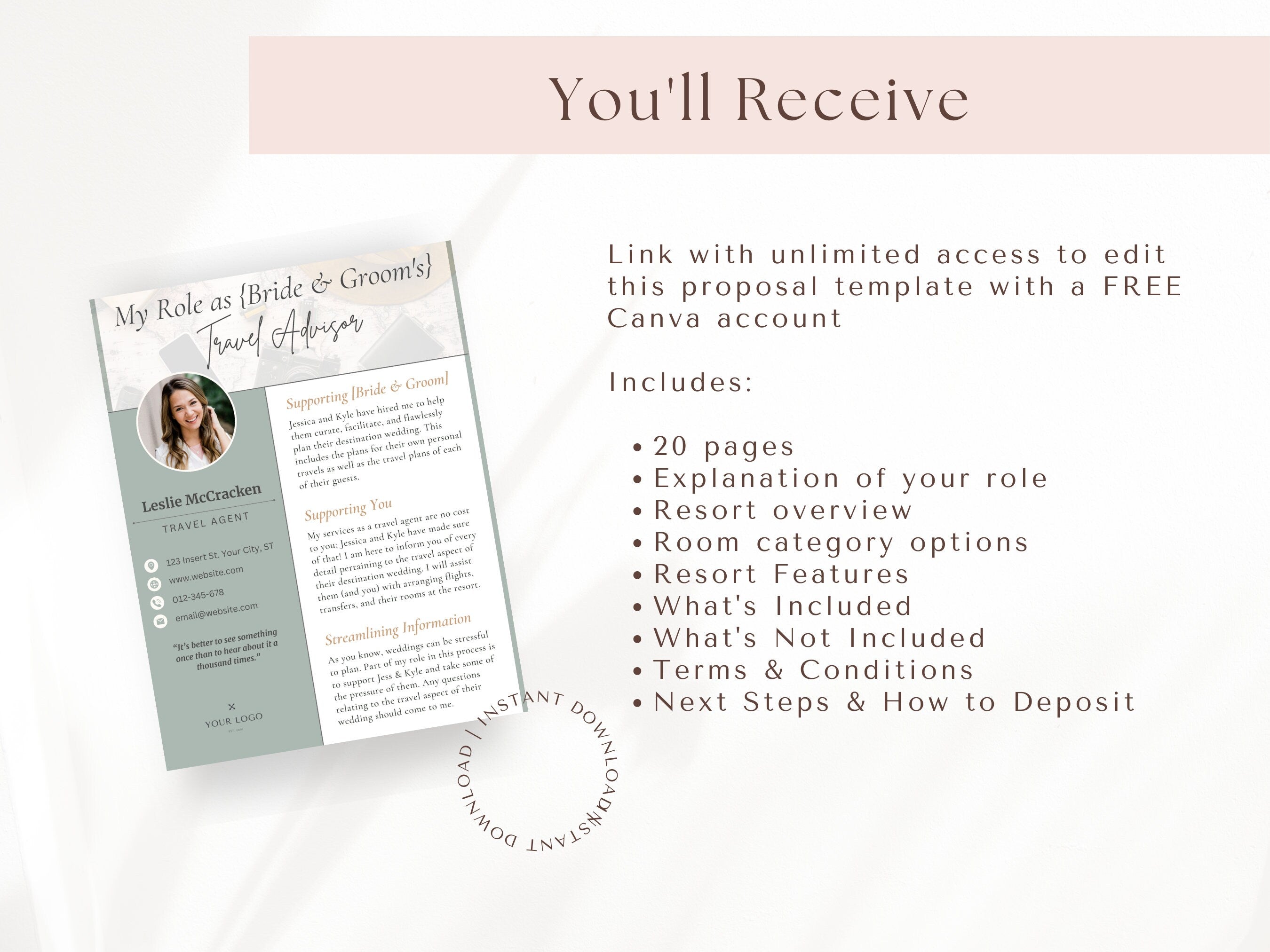 Destination Wedding Proposal Template, Destination Wedding Template