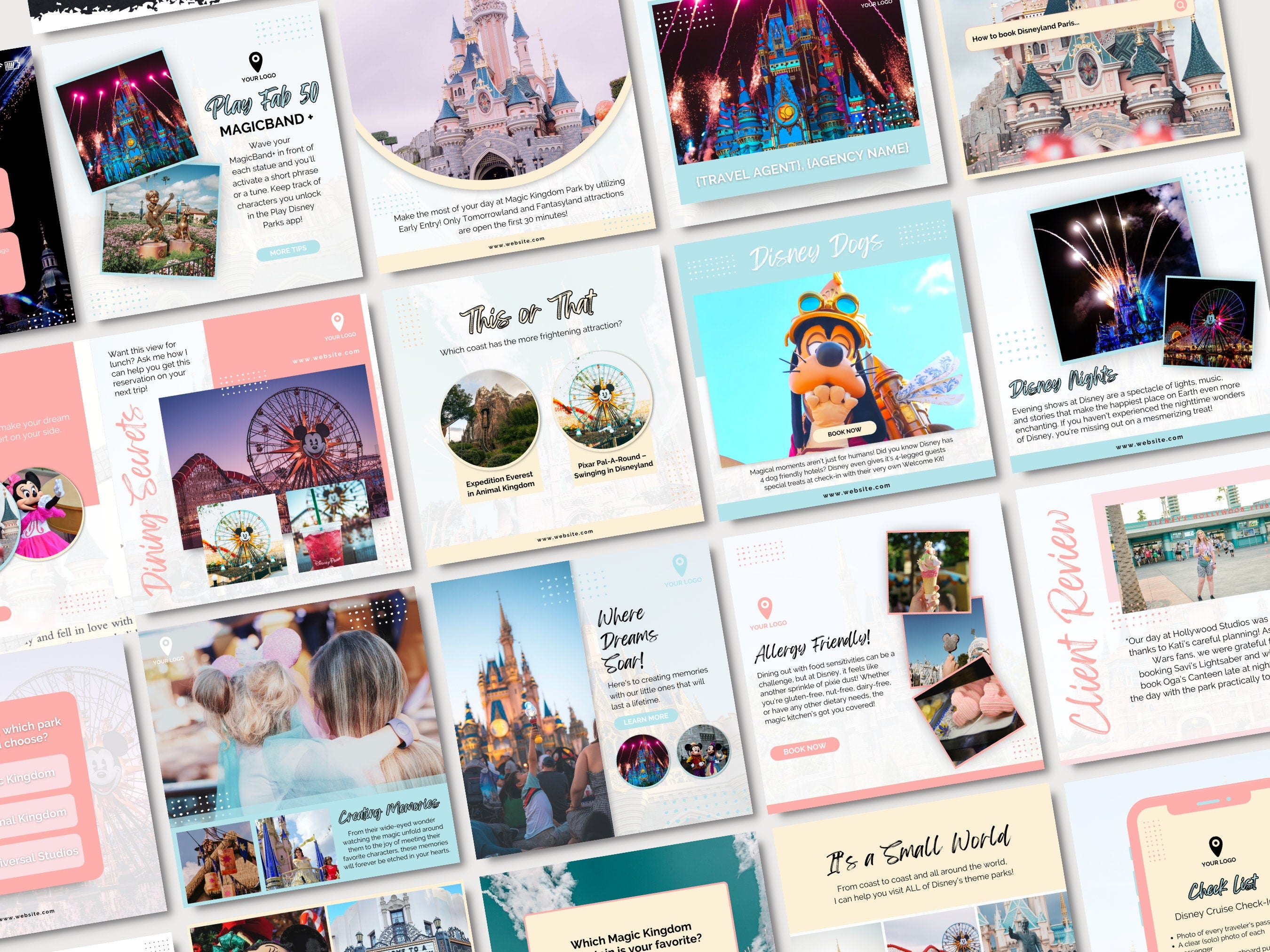 Disney Travel Agent Social Media Bundle | 25+ Canva Templates