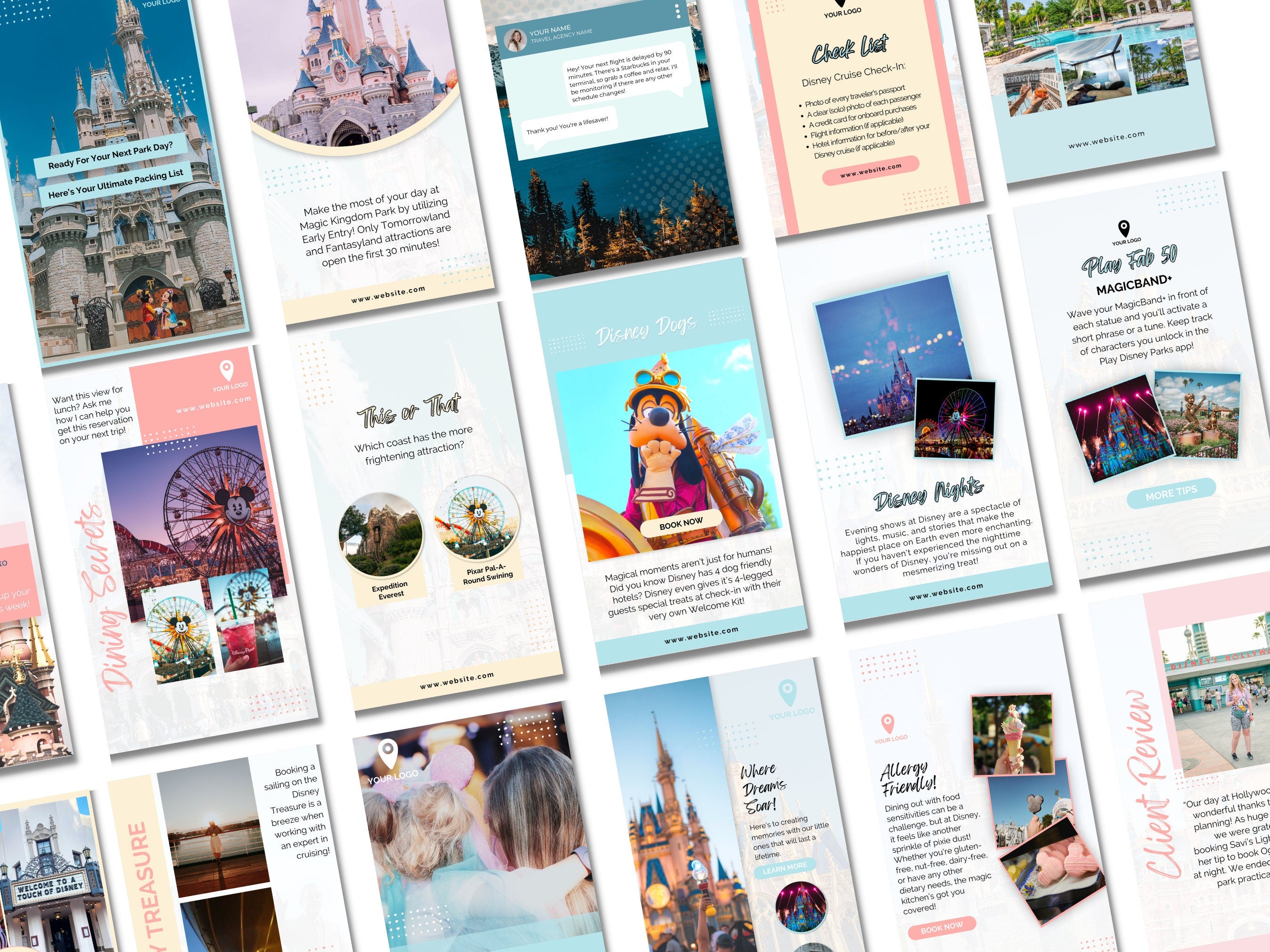 Disney Travel Agent Social Media Bundle | 25+ Canva Templates