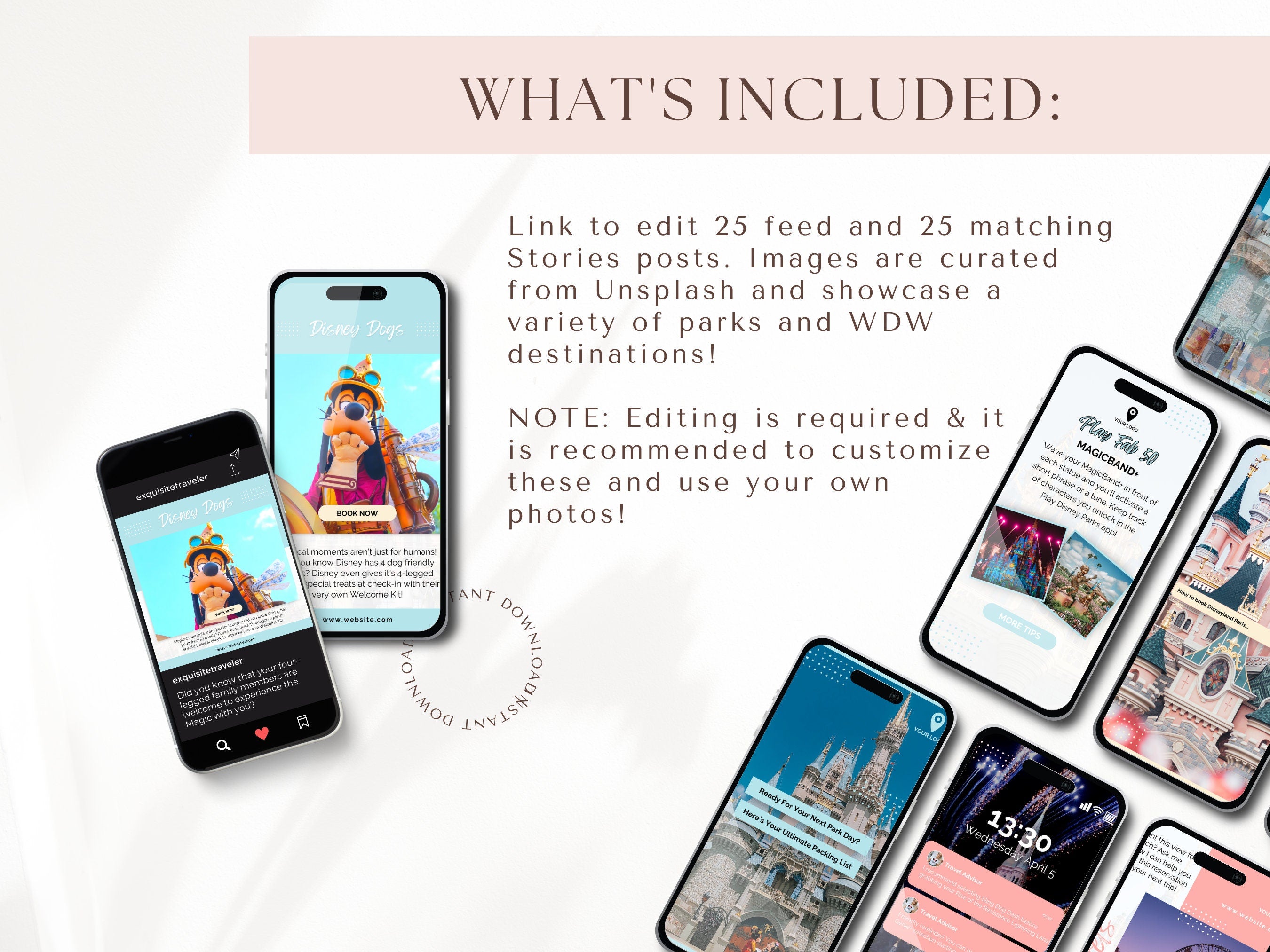Disney Travel Agent Social Media Bundle | 25+ Canva Templates