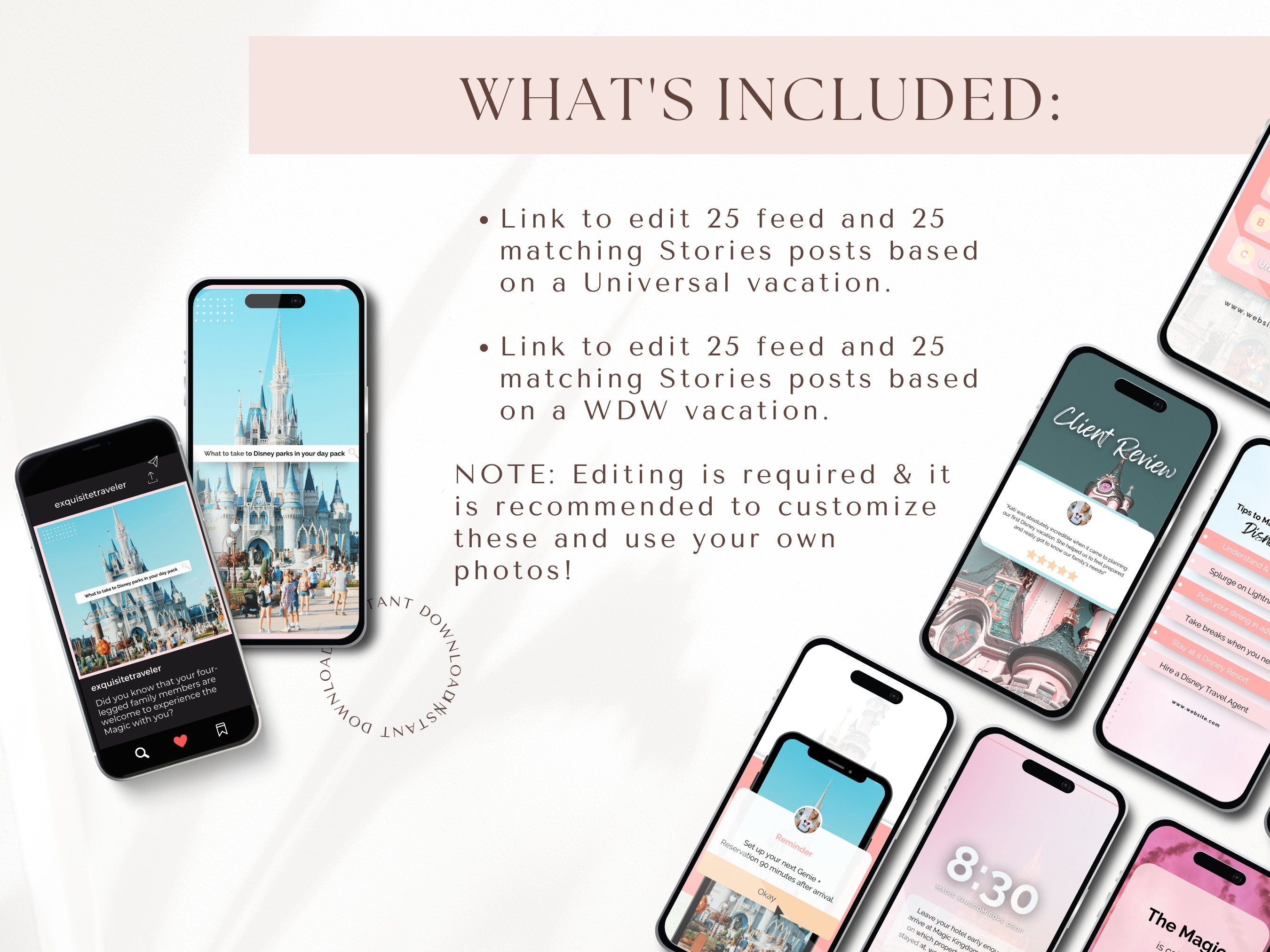 Disney & Universal Travel Agent Instagram Bundle - 111 Posts