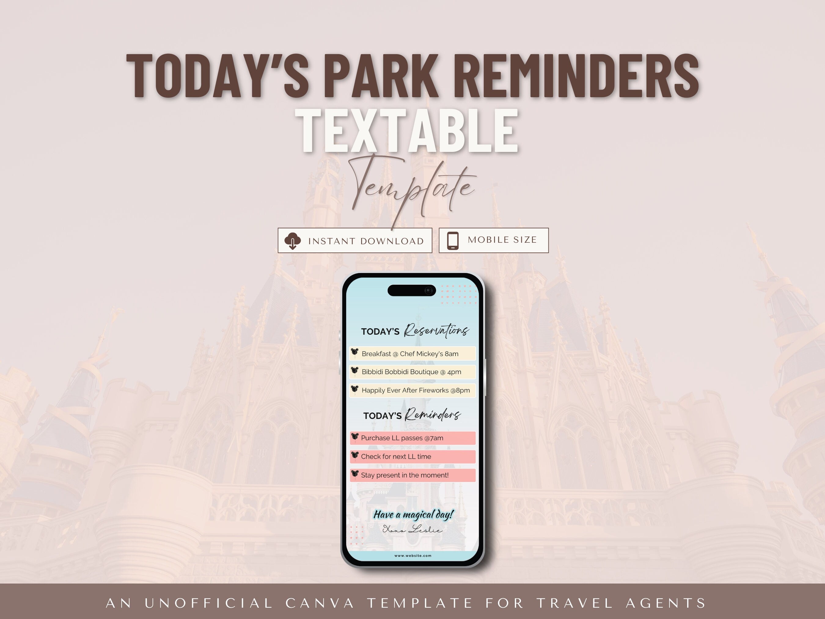 Today's Reminders Template, Travel Agent Template, Travel To-Do List