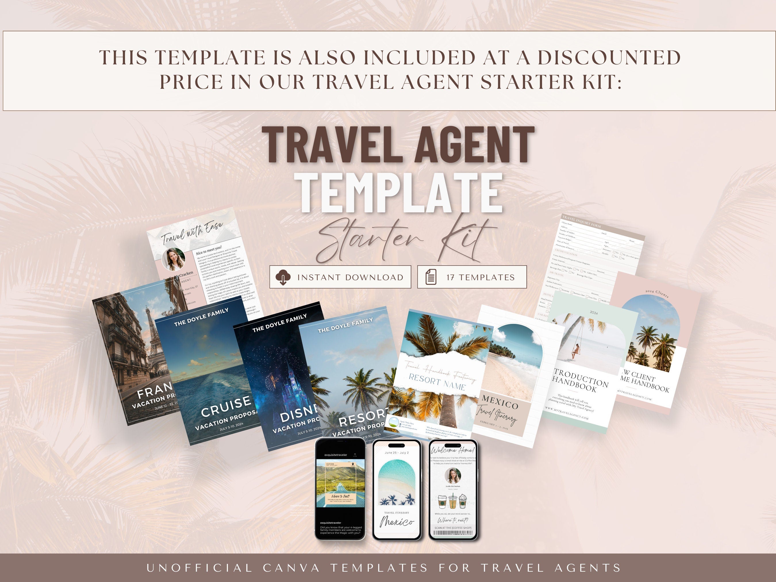Travel Agent Social Media Posts, Travel Agent Stories, Travel Agent Template
