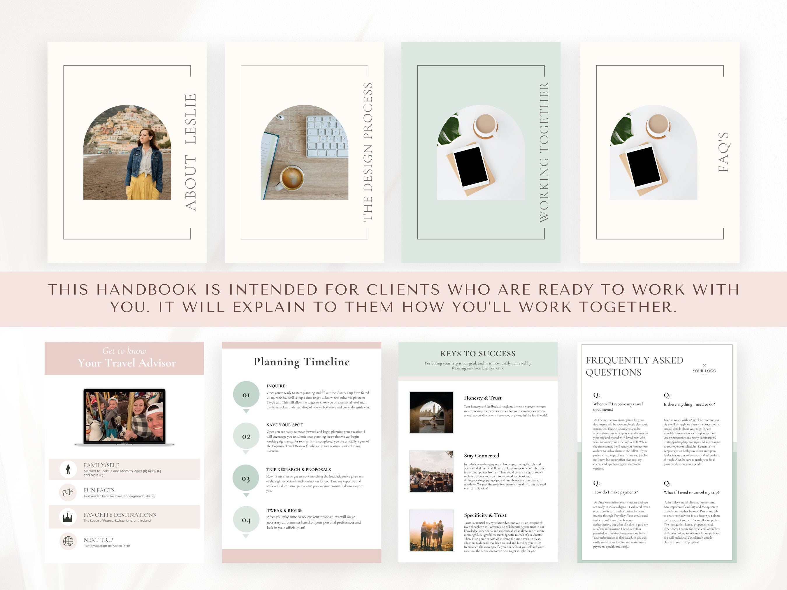 Travel Agent New Client Welcome Handbook, Travel Agent Template Canva
