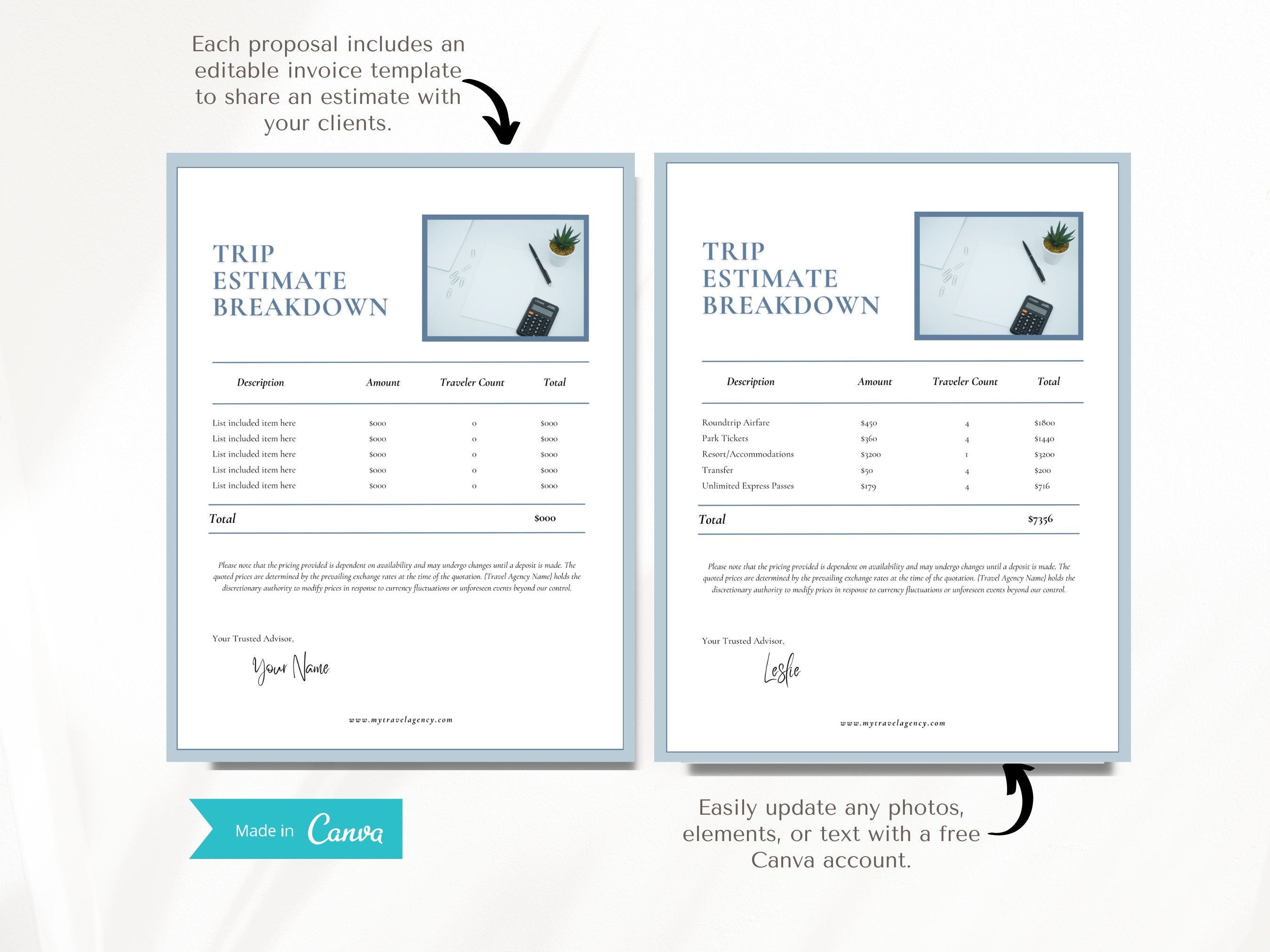 Professional Travel Agent Proposal Templates - 7 Bundle Pack
