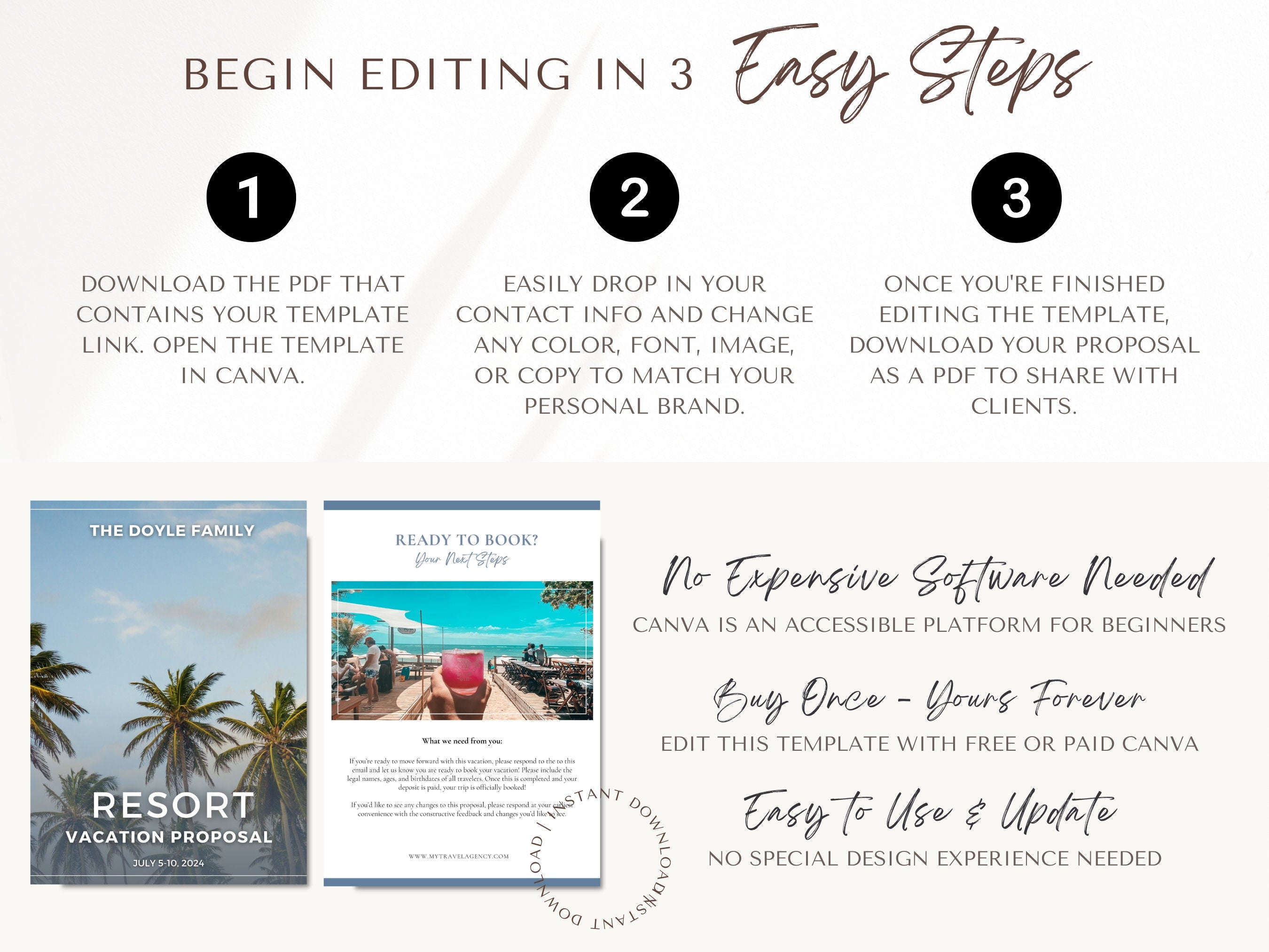 Professional Travel Agent Proposal Templates - 7 Bundle Pack