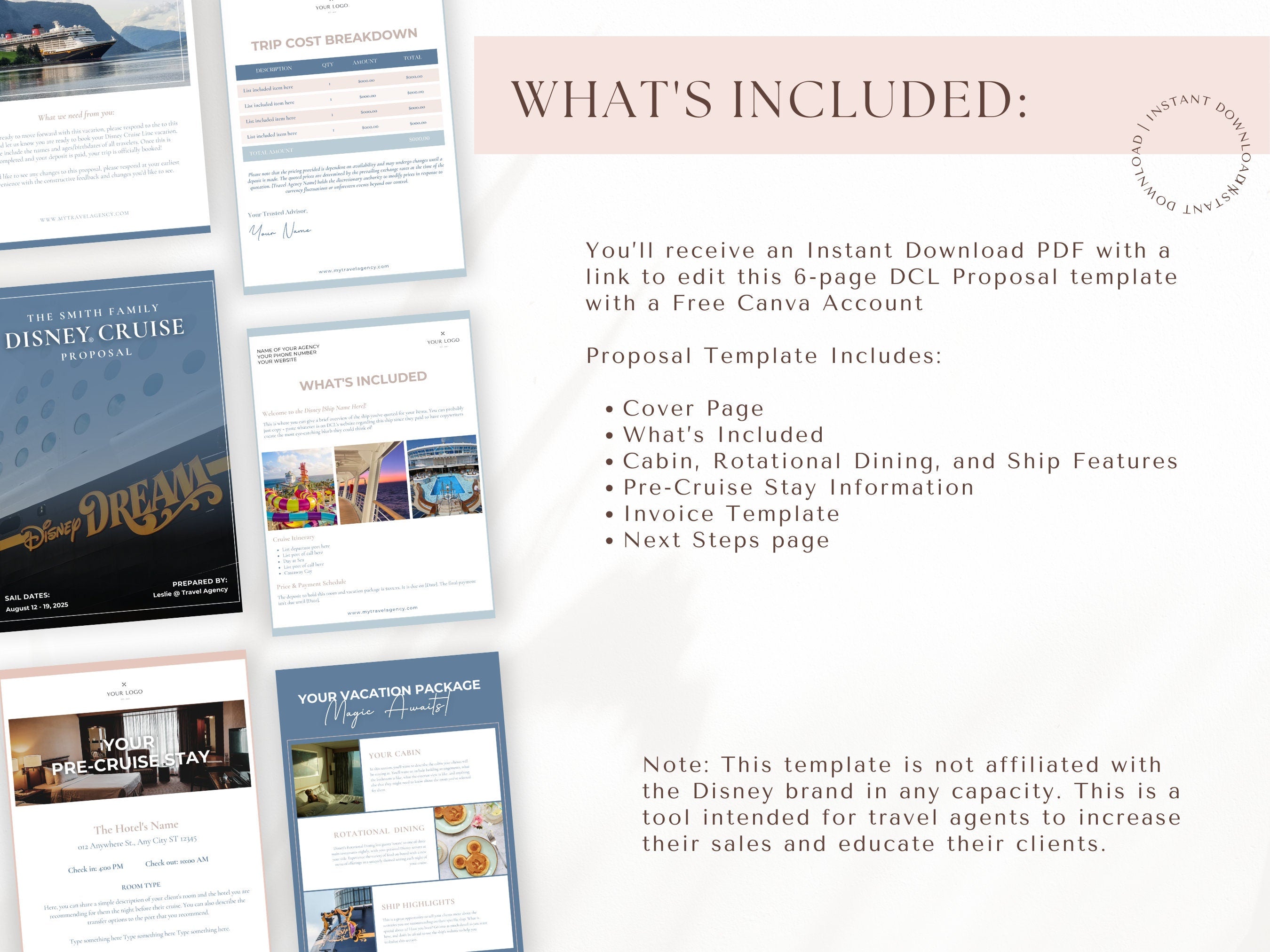 DCL Proposal Template, Modern Travel Agent Template, Cruise Proposal Template