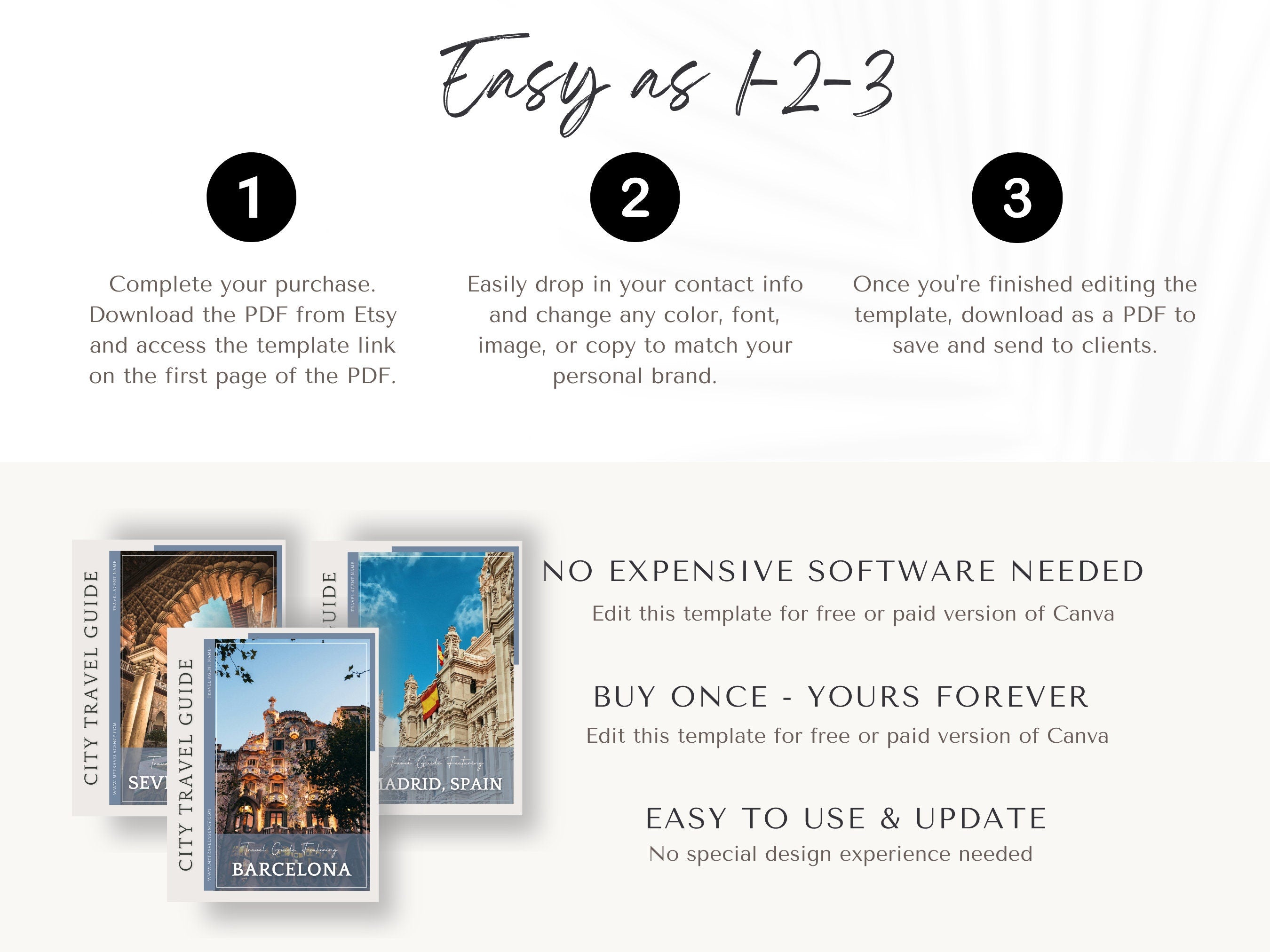 Spain City Guide Bundle, Travel Agent Template, Spain Travel Guides