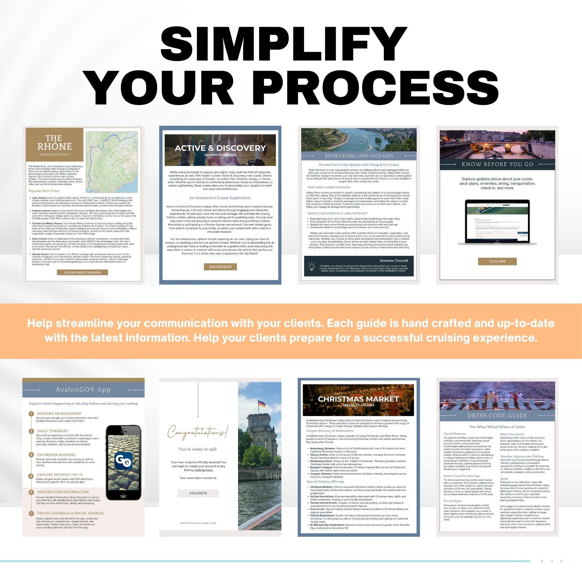 River Cruise Handbook BUNDLE, Travel Agent Canva Templates, Theme Park Guides