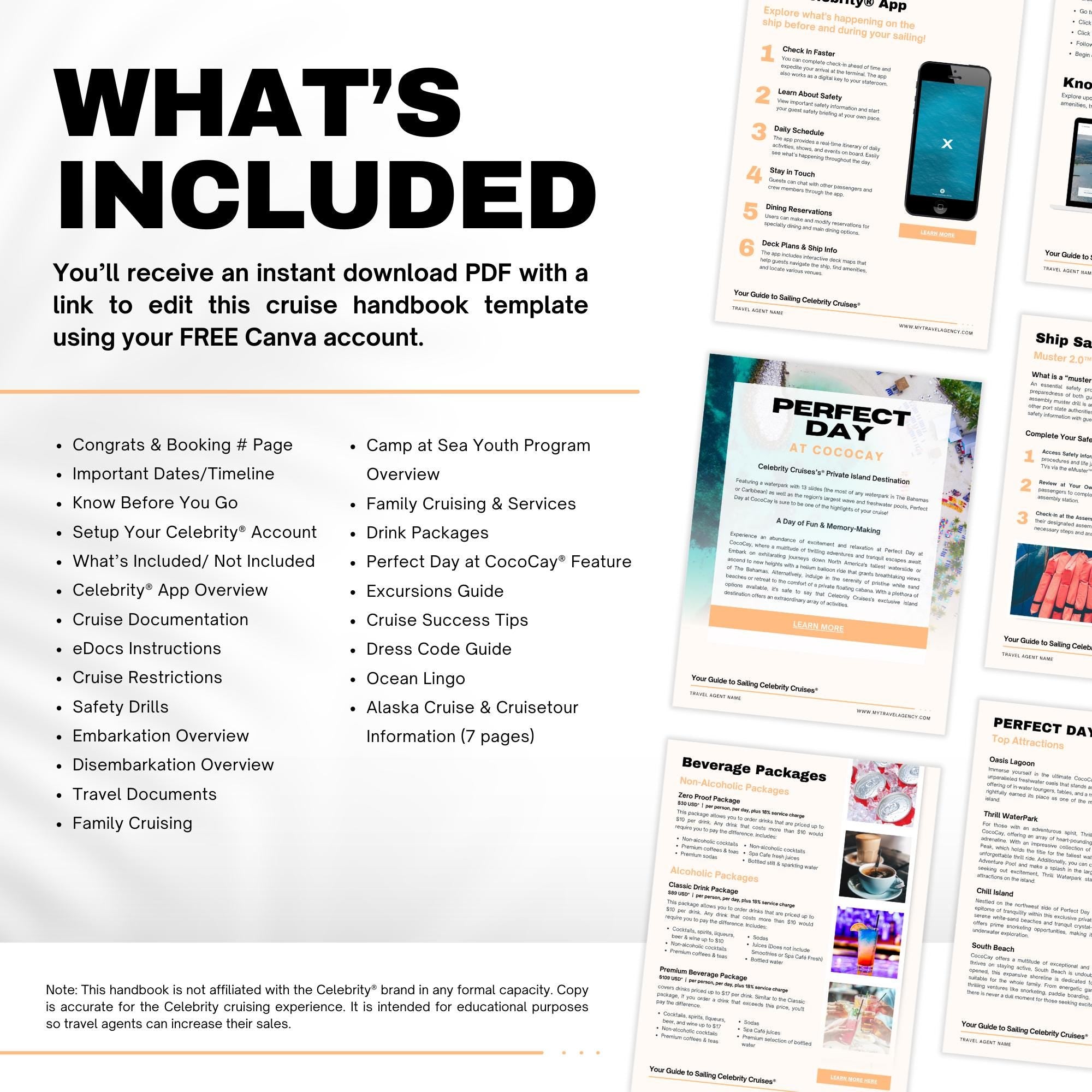 Celebrity Cruise Client Guide - 31-Page Travel Agent Template