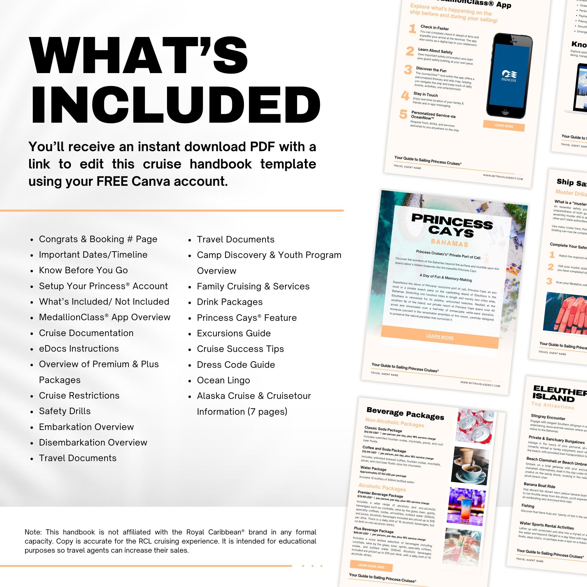 Princess Cruise Client Guide - Travel Agent Handbook Template
