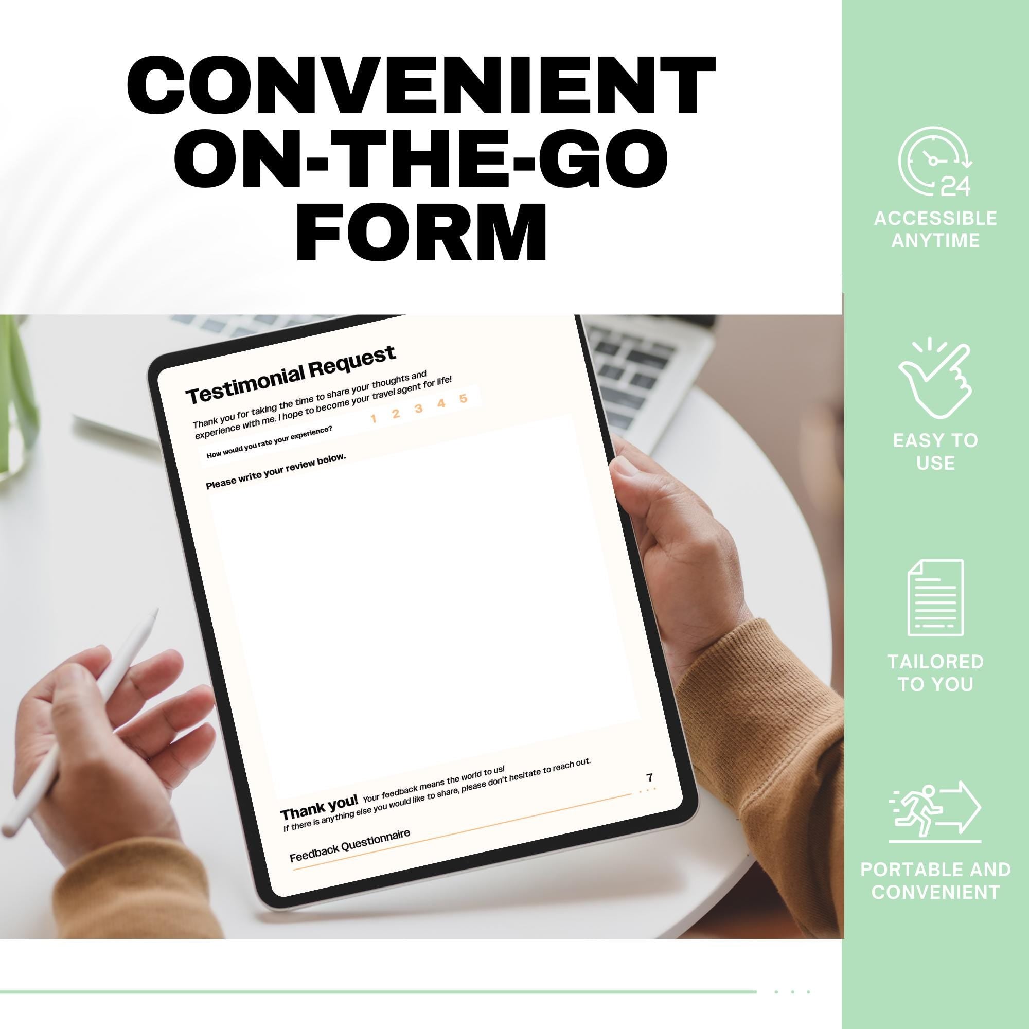 Universal Feedback Form, Travel Agent Forms