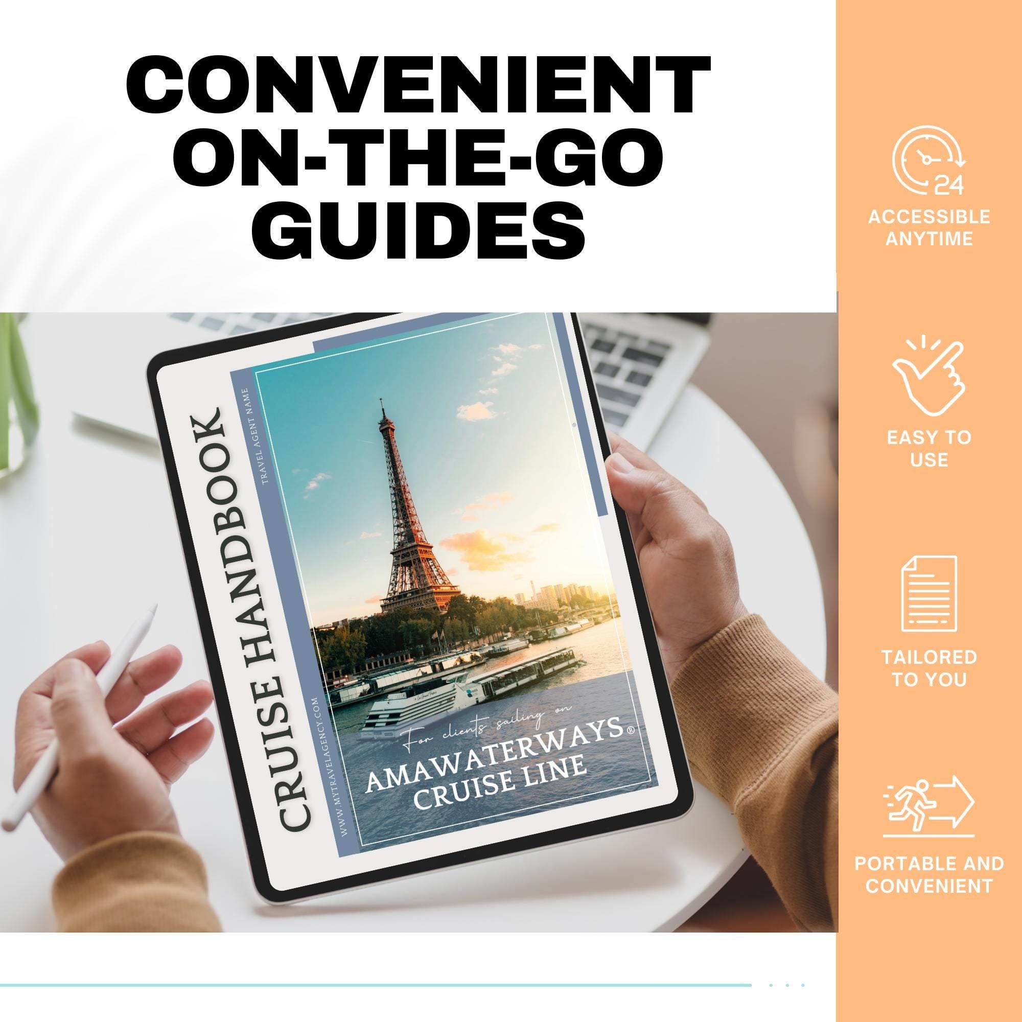 River Cruise Handbook BUNDLE, Travel Agent Canva Templates, Theme Park Guides