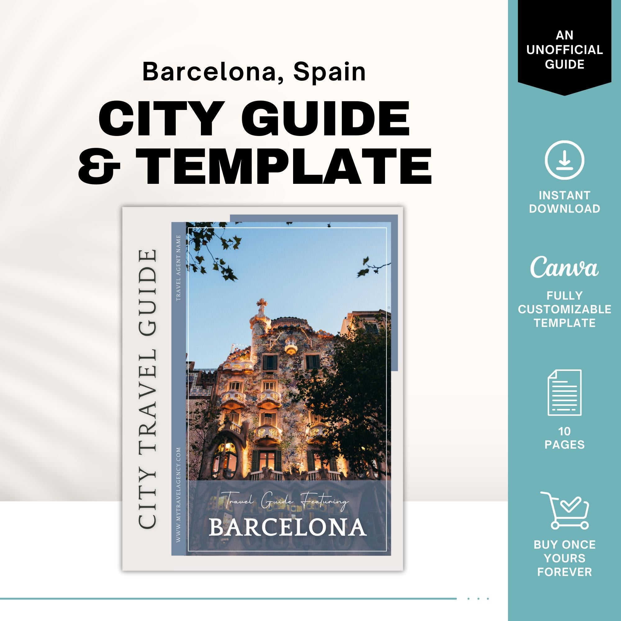 Barcelona City Guide, Travel Agent Template, Barcelona Travel Guide