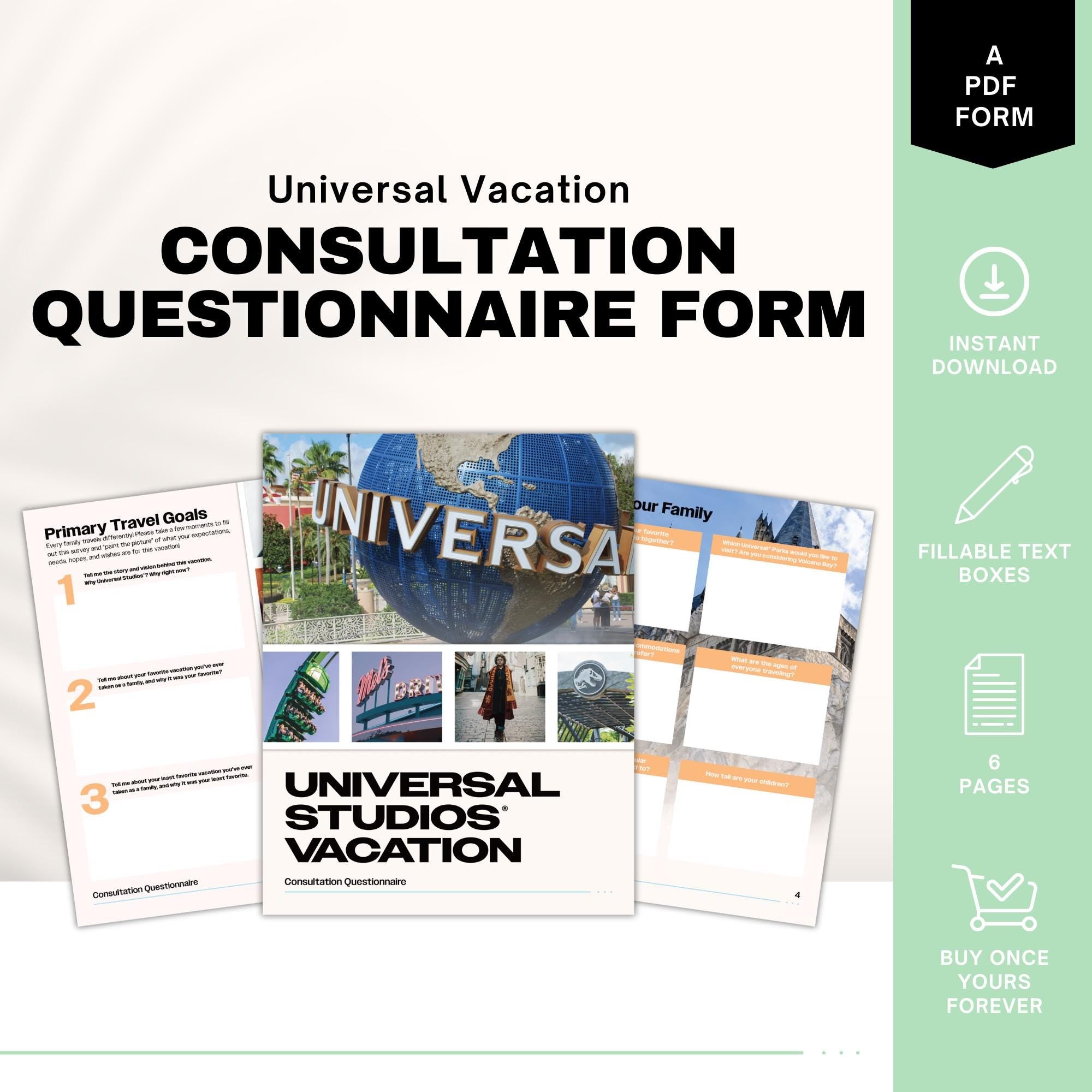 Universal Consultation Form, Travel Agent Forms