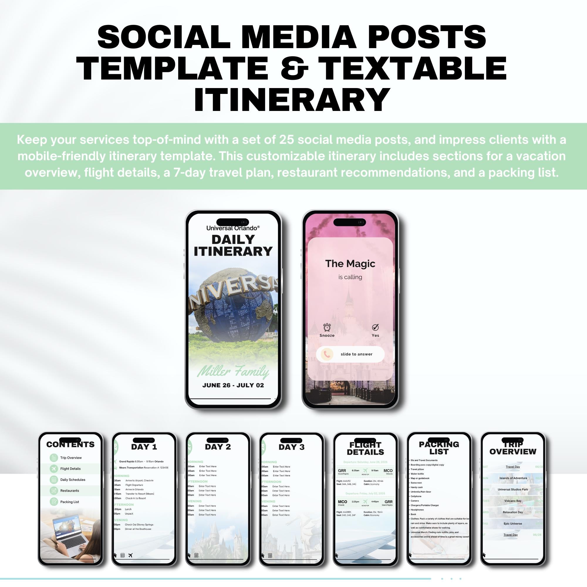 Universal Orlando Travel Agent Template Kit & Social Pack