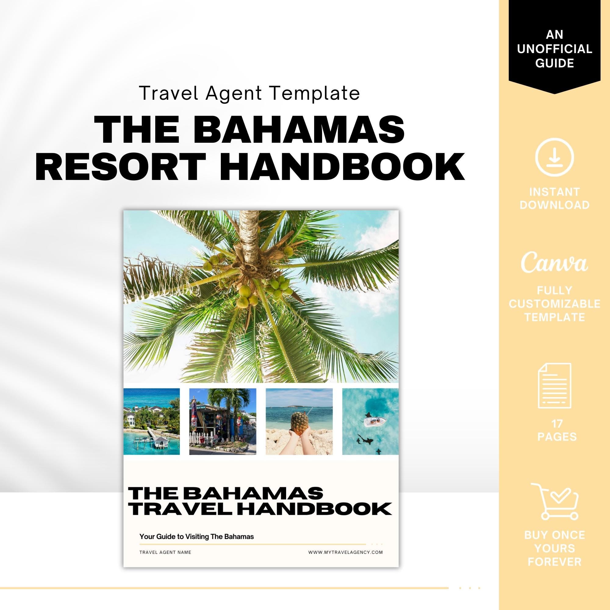 Bahamas Resort Handbook Template, Travel Agent Template, Resort Guide