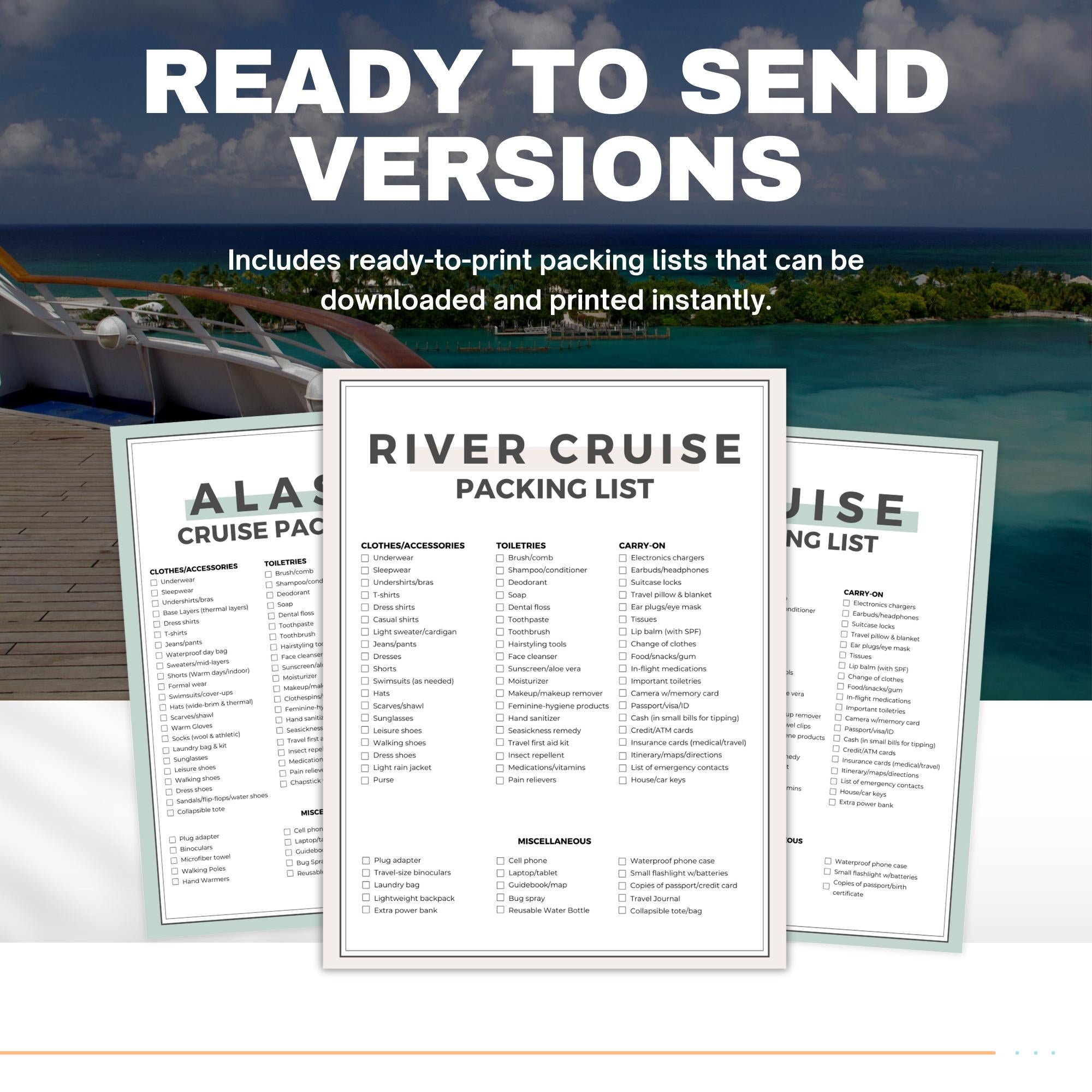 Cruise Packing List, Alaska Cruise Packing List, River Cruise Packing List