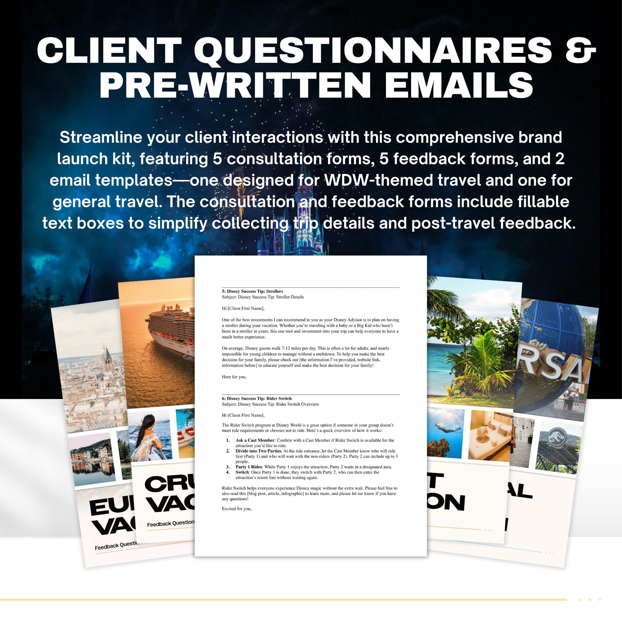 Travel Agent Starter Kit, Travel Agent Templates, Vacation Packing List