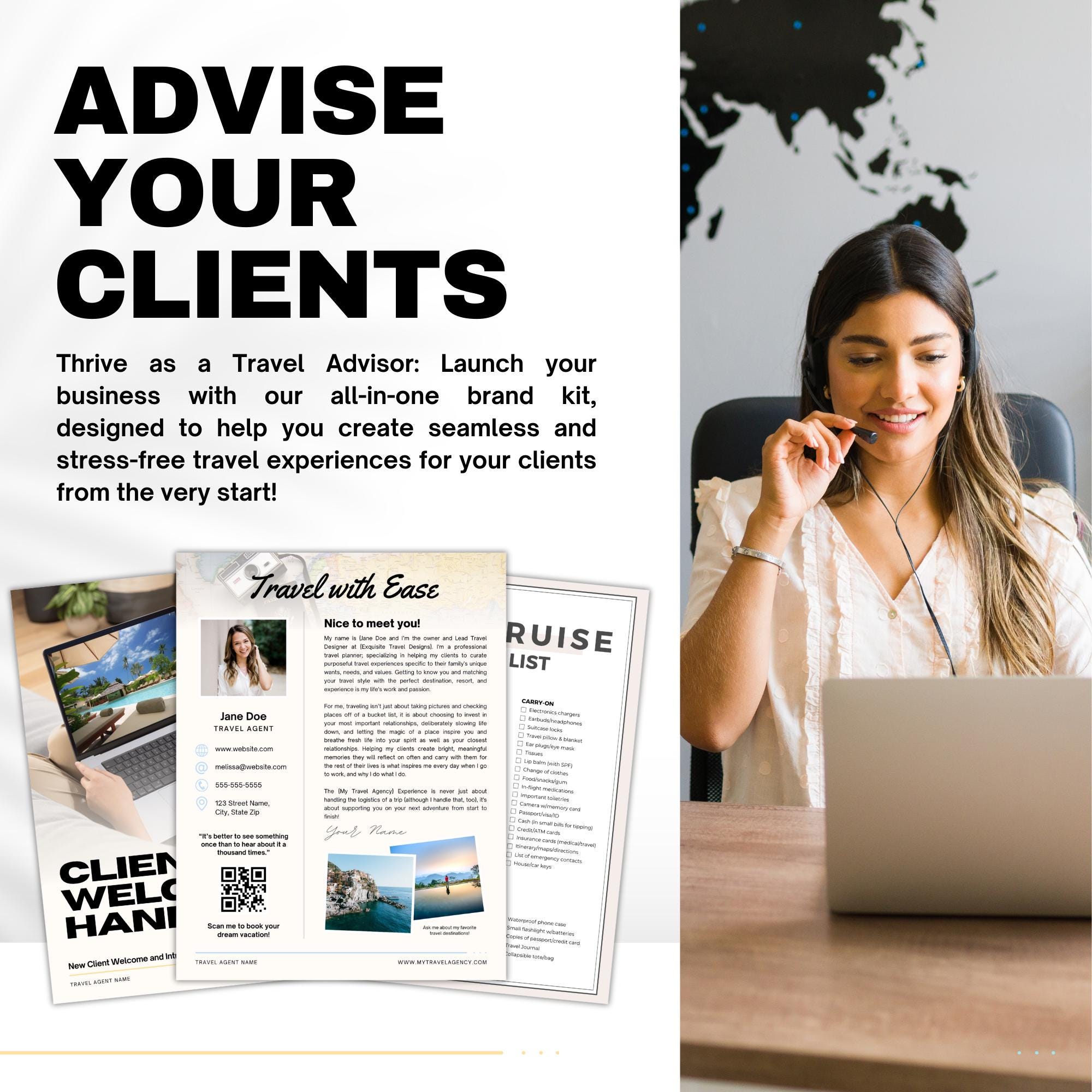 Travel Agent Starter Kit, Travel Agent Templates, Vacation Packing List
