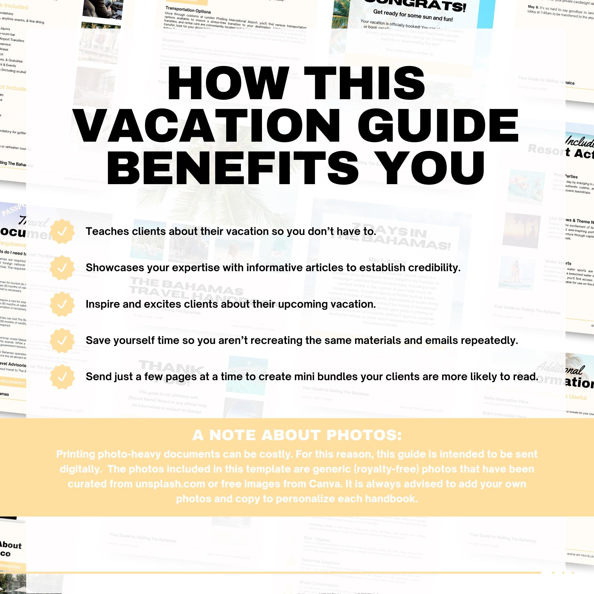 Bahamas Resort Handbook Template, Travel Agent Template, Resort Guide