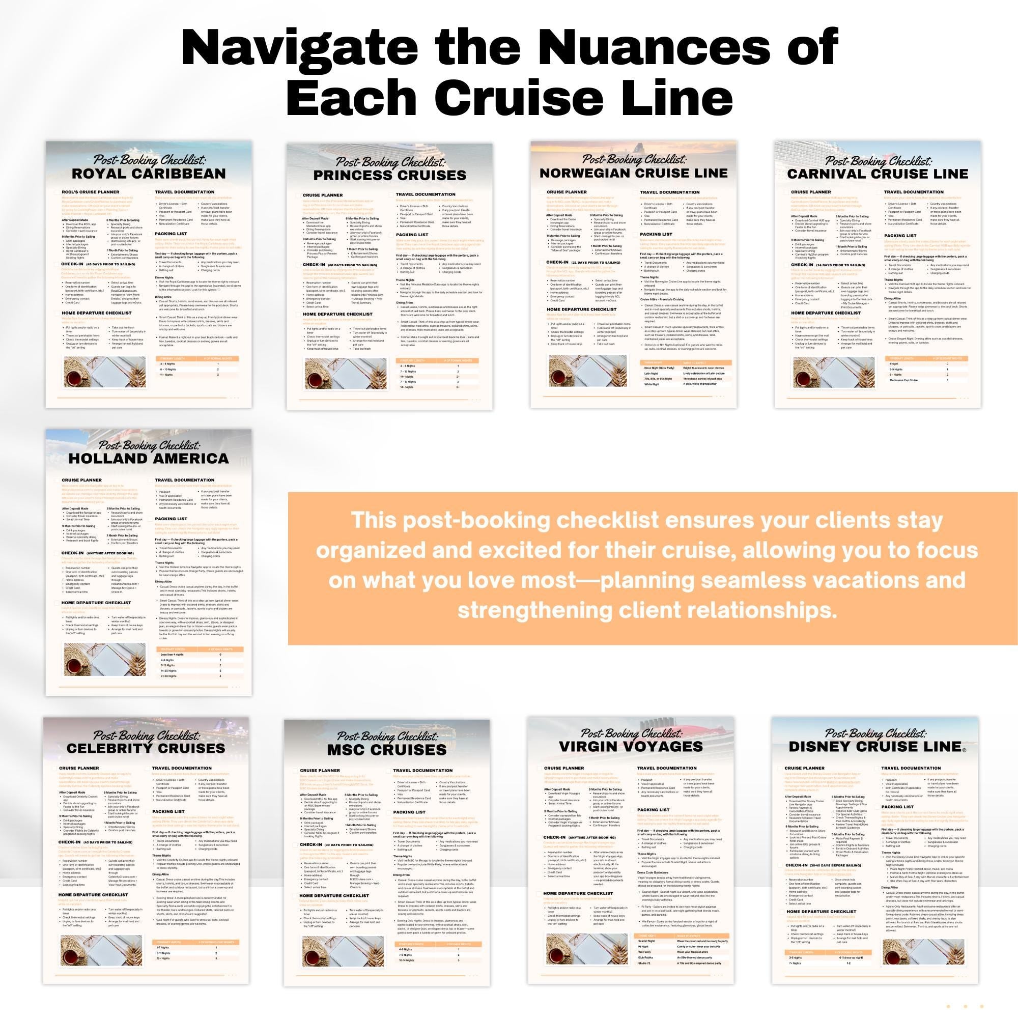 Cruise Booking Checklist, Cruise Travel Agent