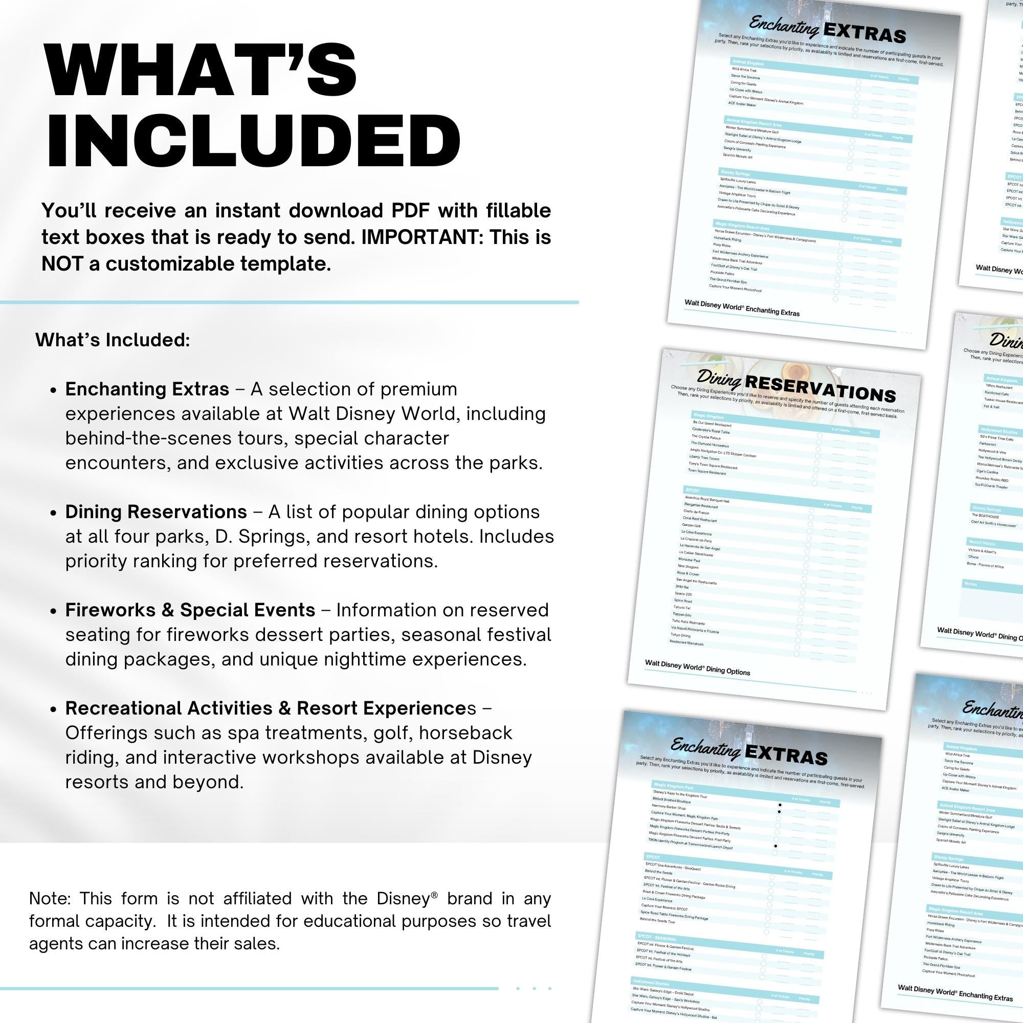 WDW Reservations Checklist