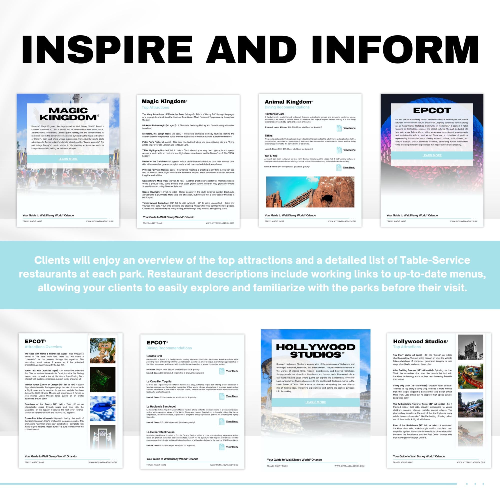 Walt Disney World 65-Page Travel Agent Vacation Guide Canva