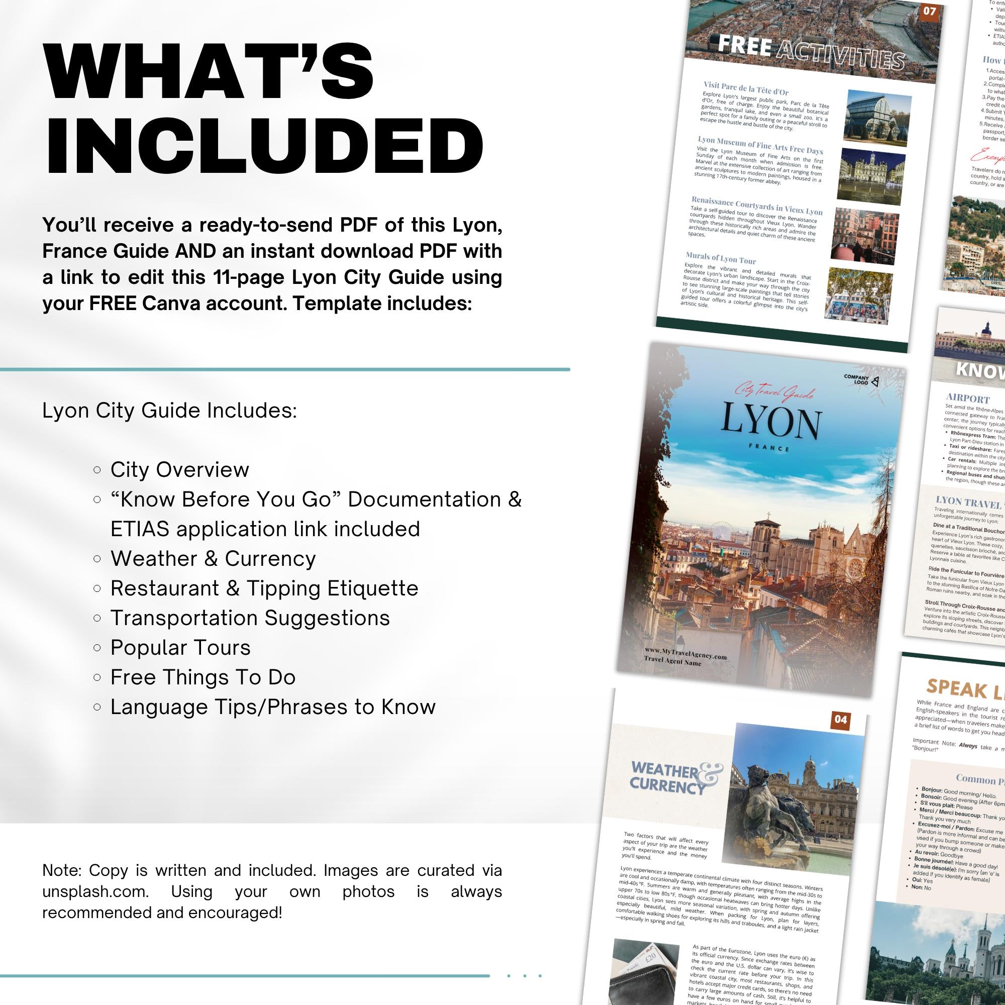 Lyon Travel Agent City Guide Template | Professional Template