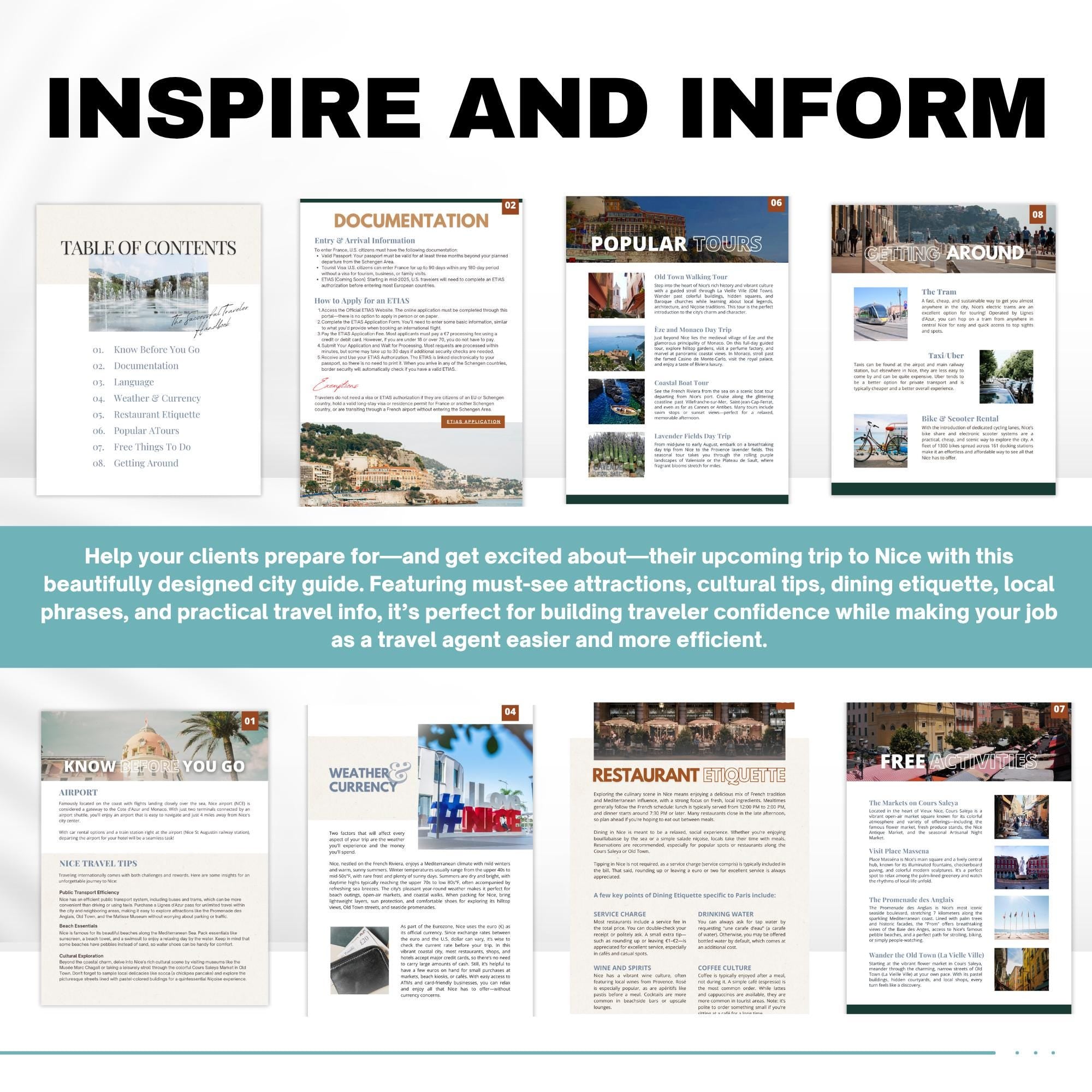 Nice, France Travel Agent City Guide Template | Editable Template