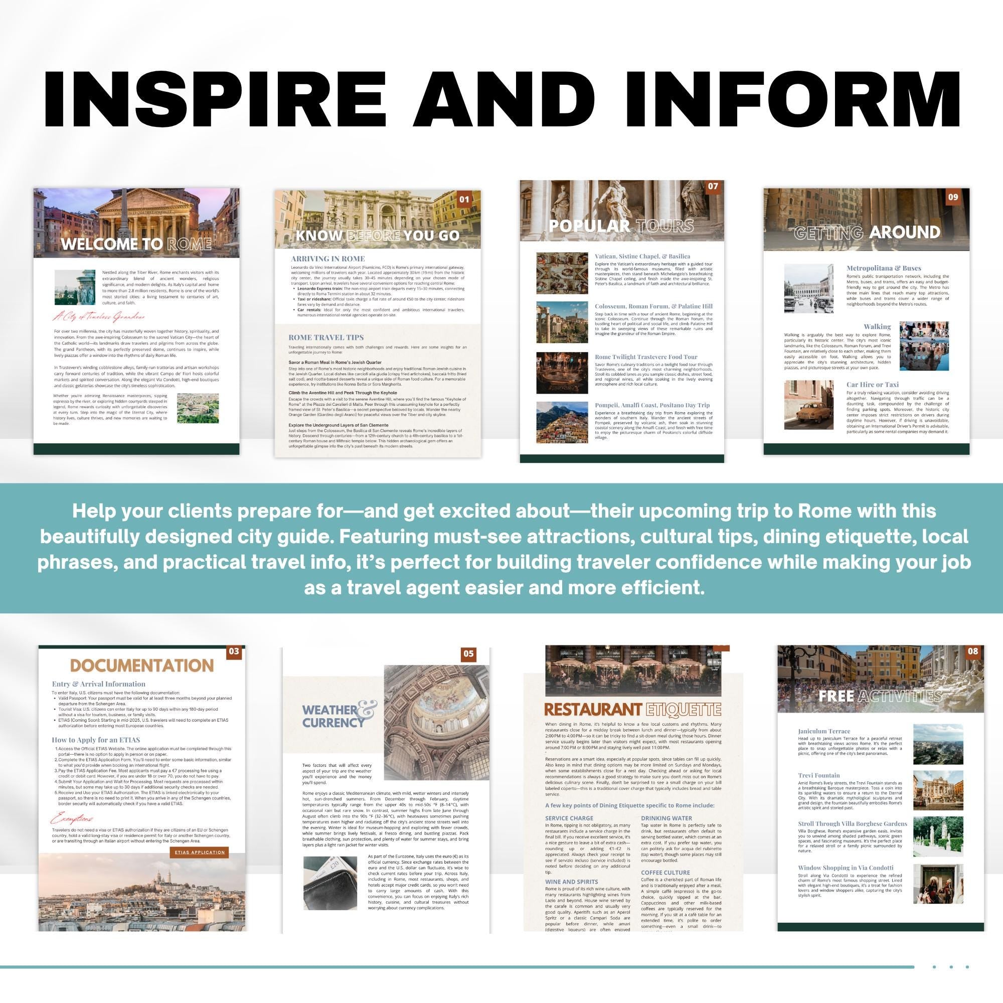 Rome Travel Agent City Guide | Professional Template
