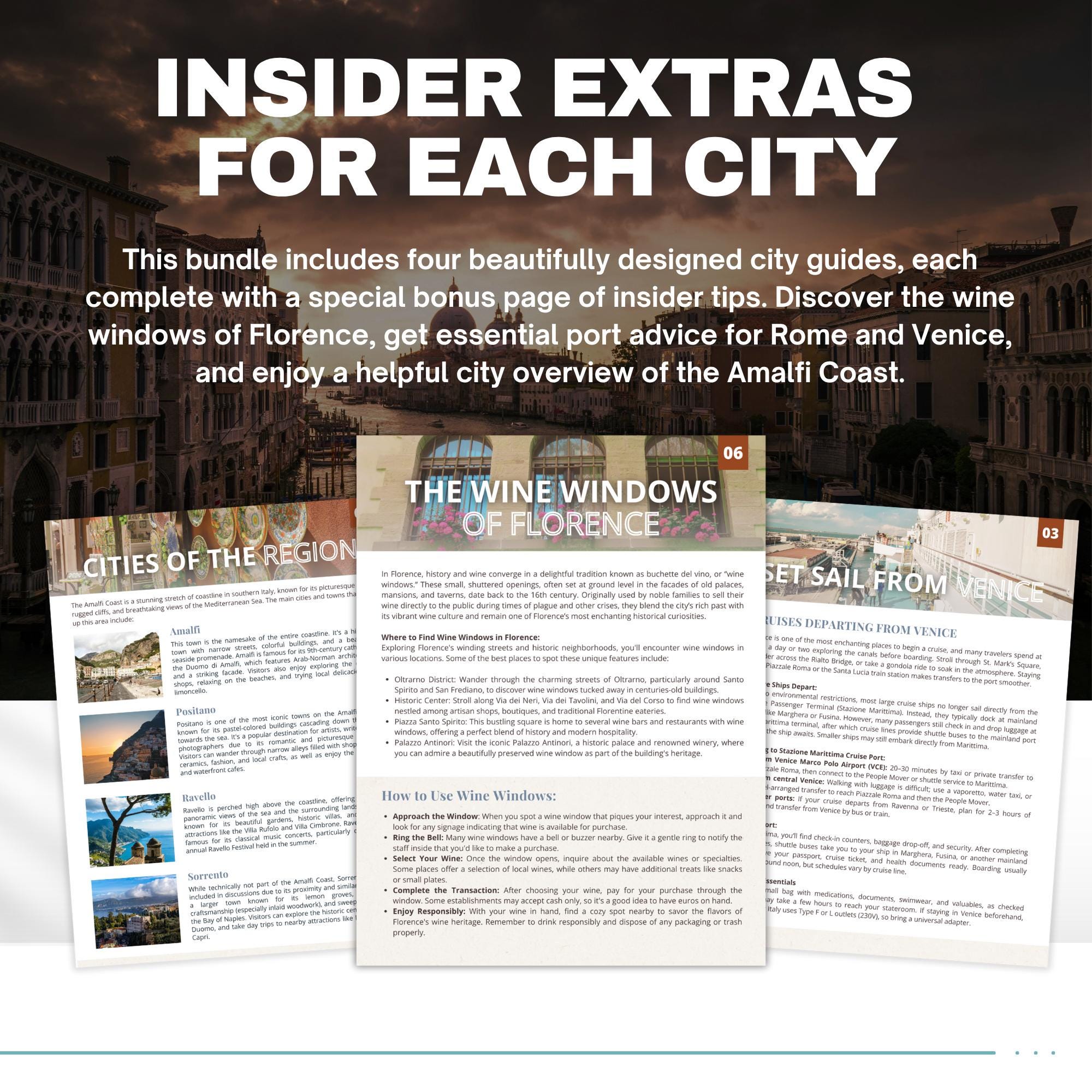Professional Italy City Guide Bundle | 4 Cities Travel Planner