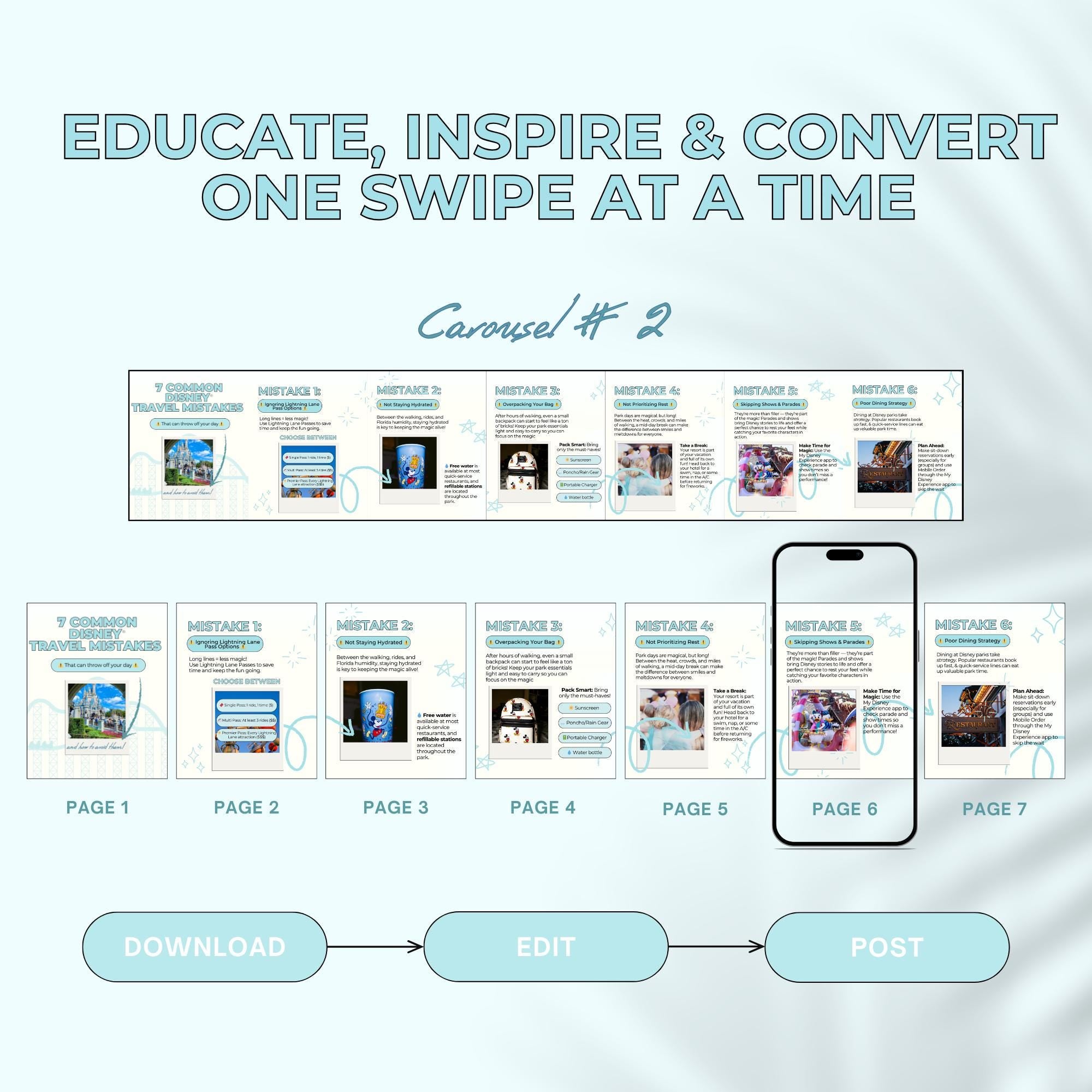 Travel Agent Carousel Templates: Travel Agent Social Media (Canva Editable)