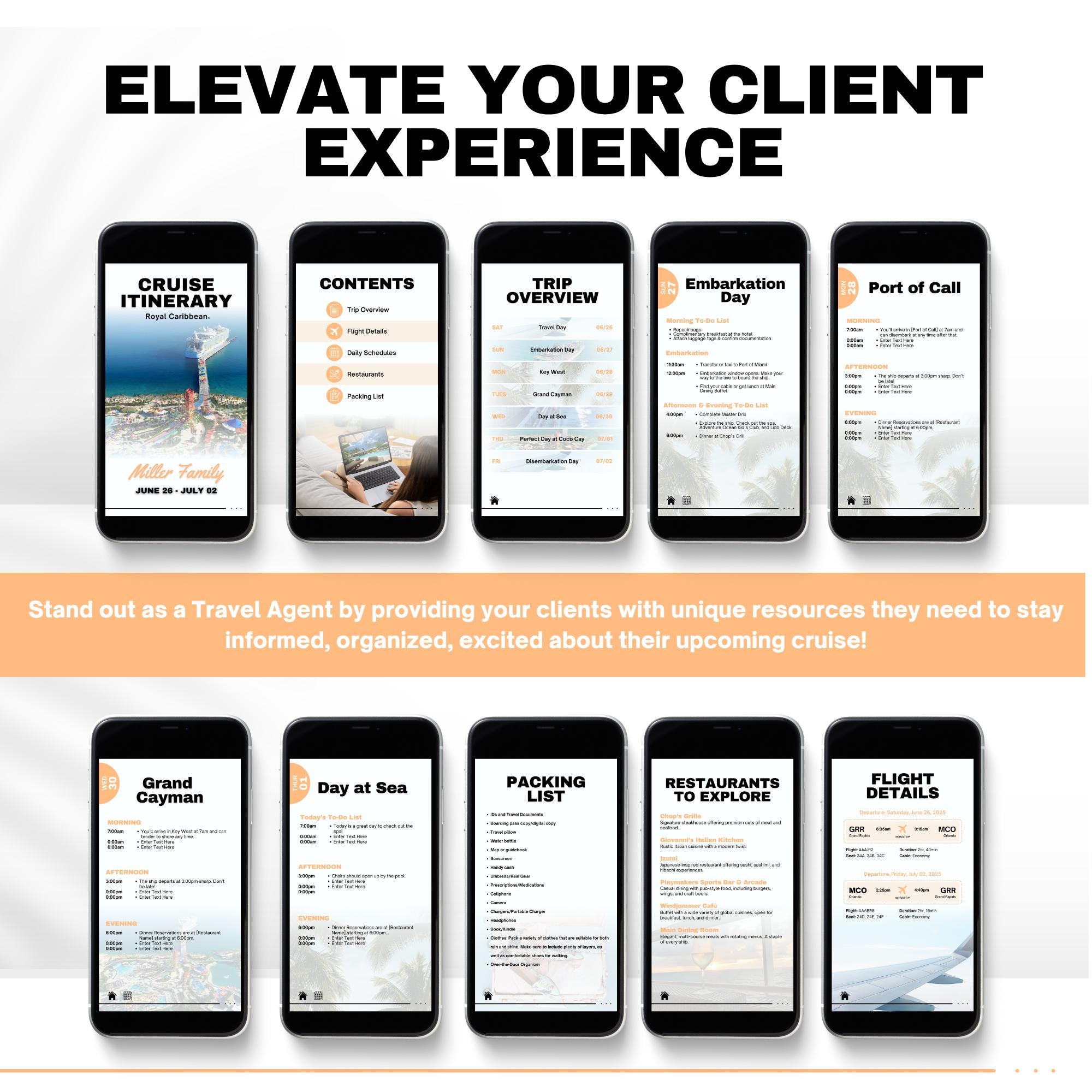 RCCL Agent Essentials Template Bundle, Travel Agent Template, RCCL Cruise Planner & Handbook