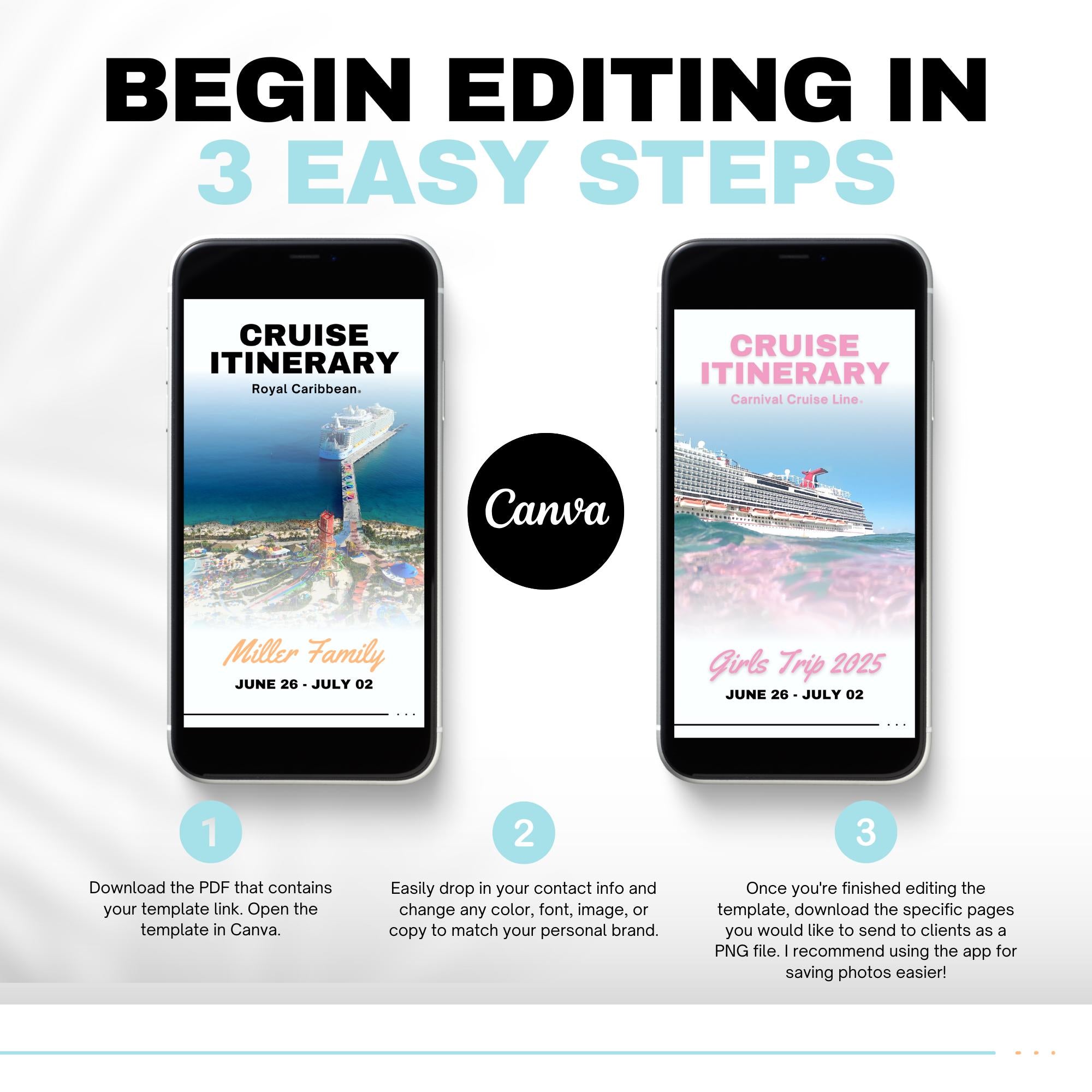 DCL Cruise Mobile Travel Itinerary, DIY Travel Itinerary