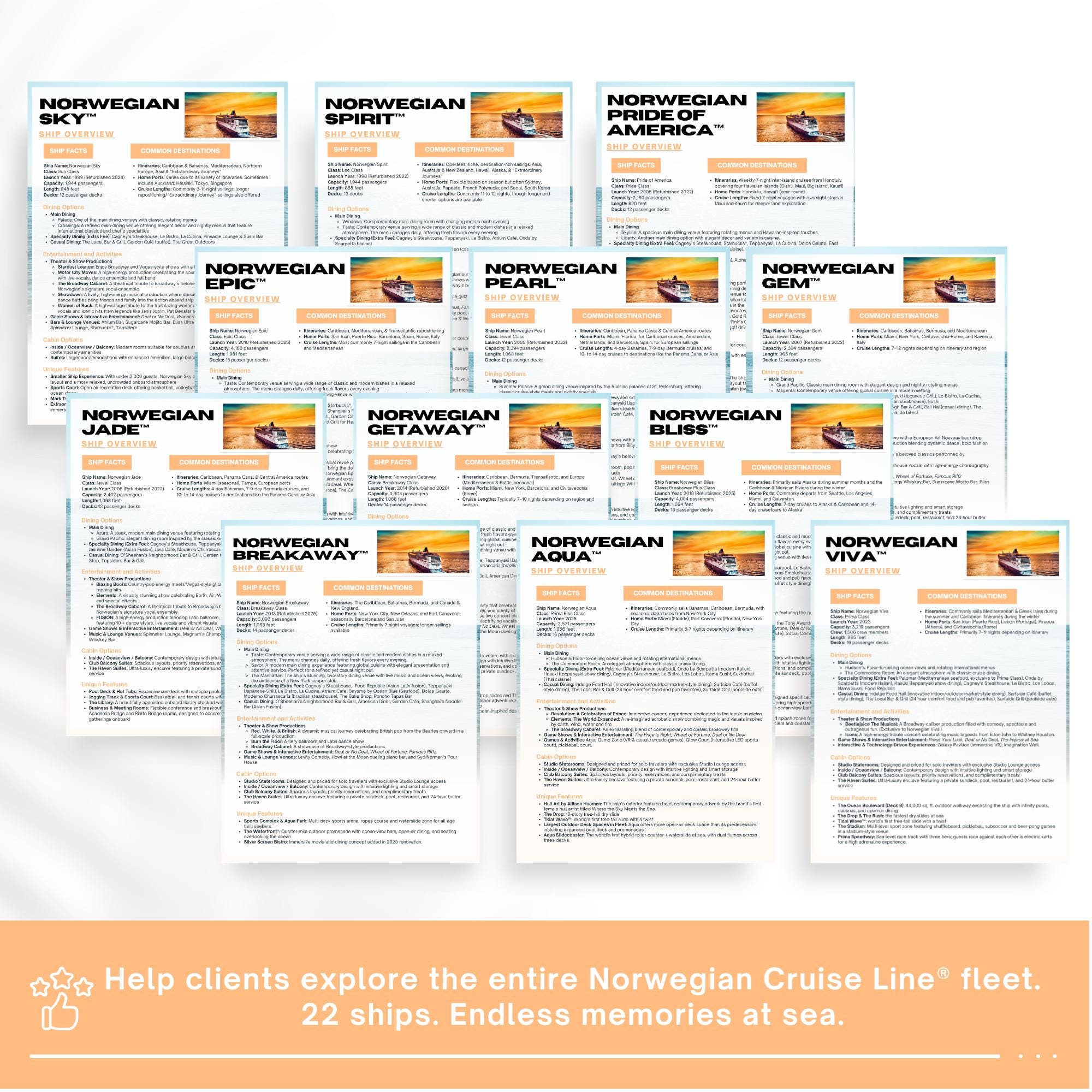 NCL Cruise Ship Guide, Travel Agent Template