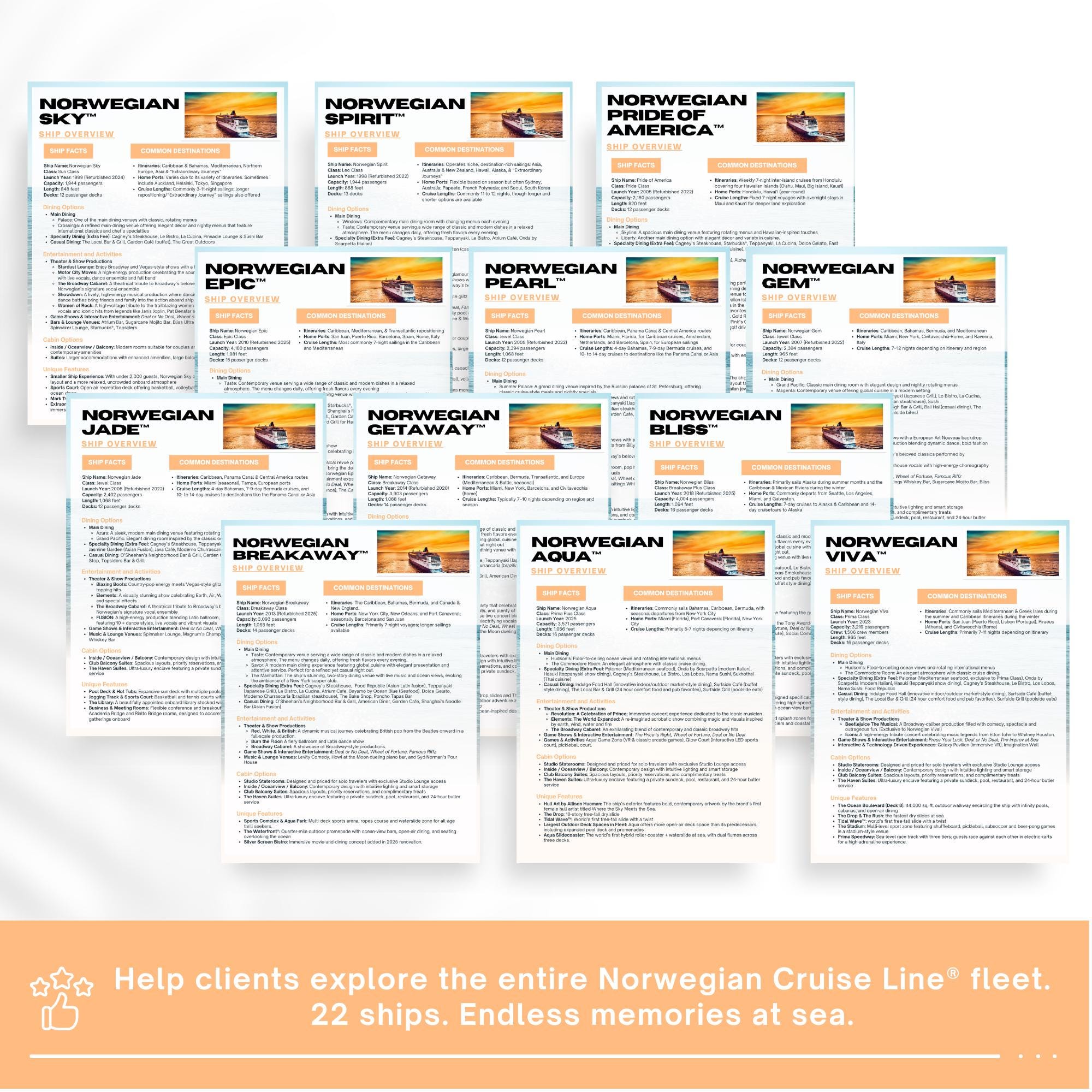 NCL Agent Essentials Template Bundle, Travel Agent Template, NCL Cruise Planner & Handbook